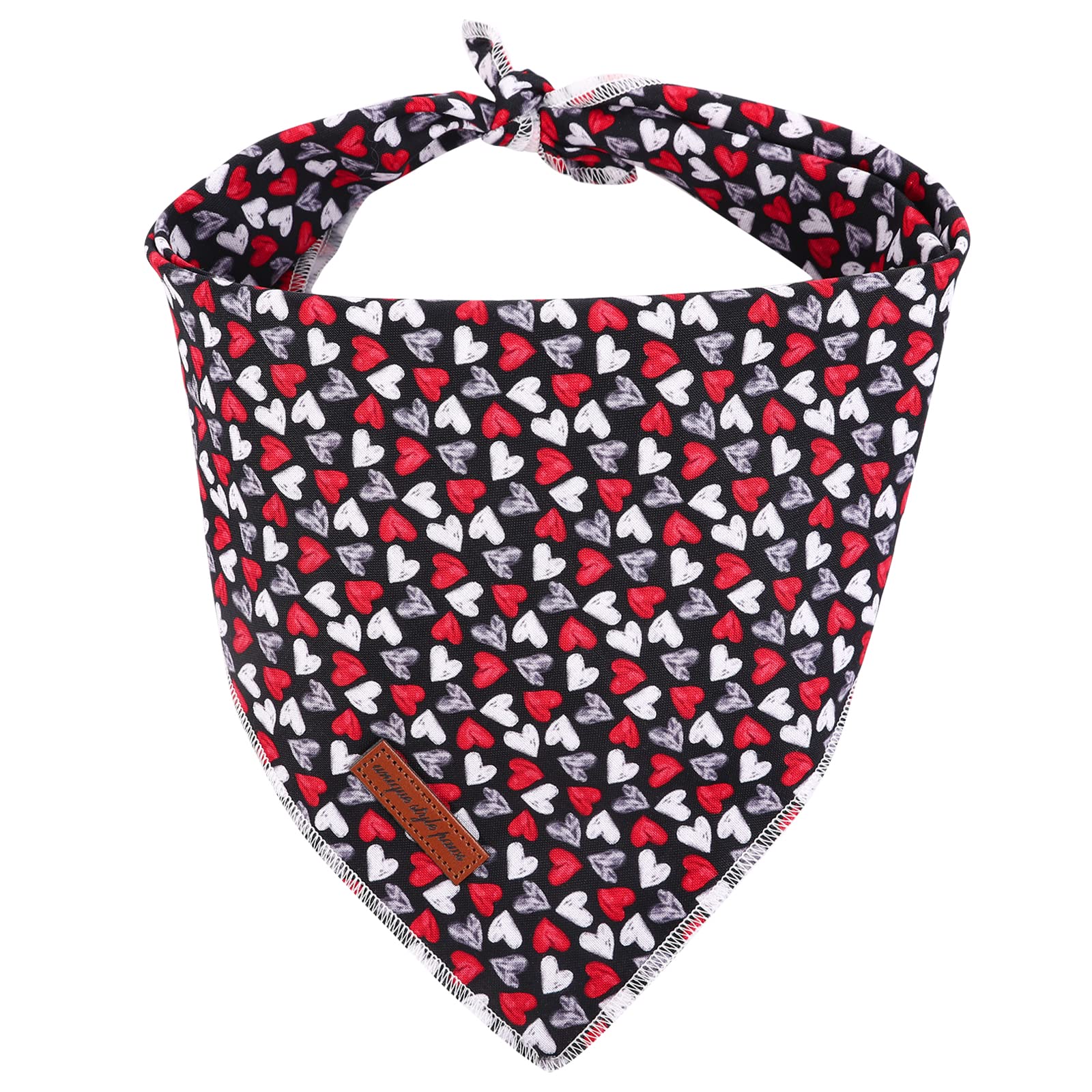 Unique Style Pawsvalentine'S Day Dog Bandanas Cotton Black & Red Gothic Love Style Triangle Dog Scarfs For Small Medium Large & 