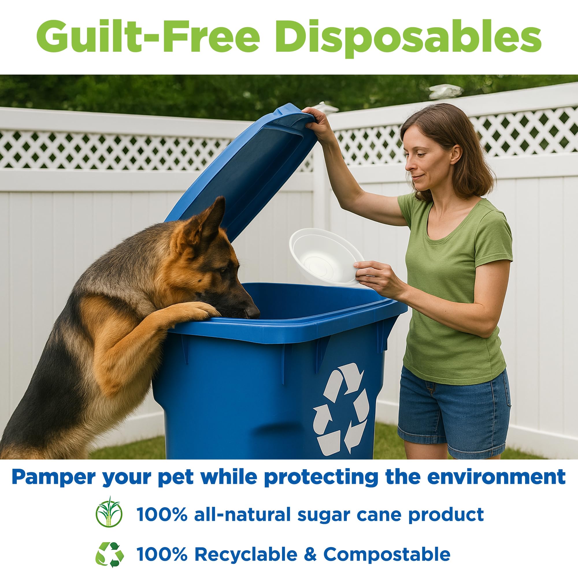 Kinn Kleanbowl Pet Bowl Stainless Steel Frame with Compostable Refills, 8 oz (Pack of 1) - Spill-Proof Stable Disposable Pet Bow