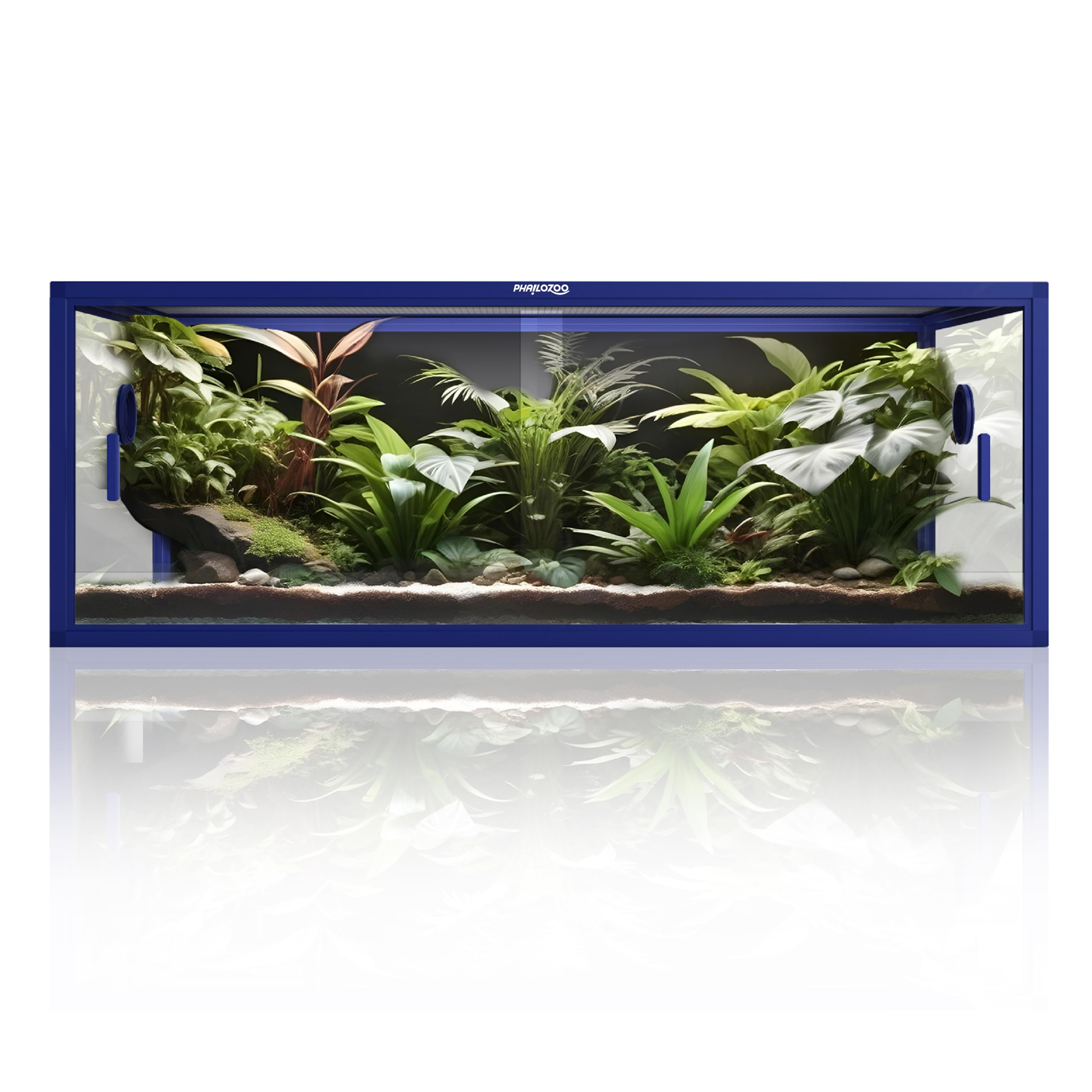 Phailozoo 85 Gallon Snake Enclosure, Front Opening Reptile Tank For Easy Maintenance, Reptile Terrarium With Top Screen Ventilat