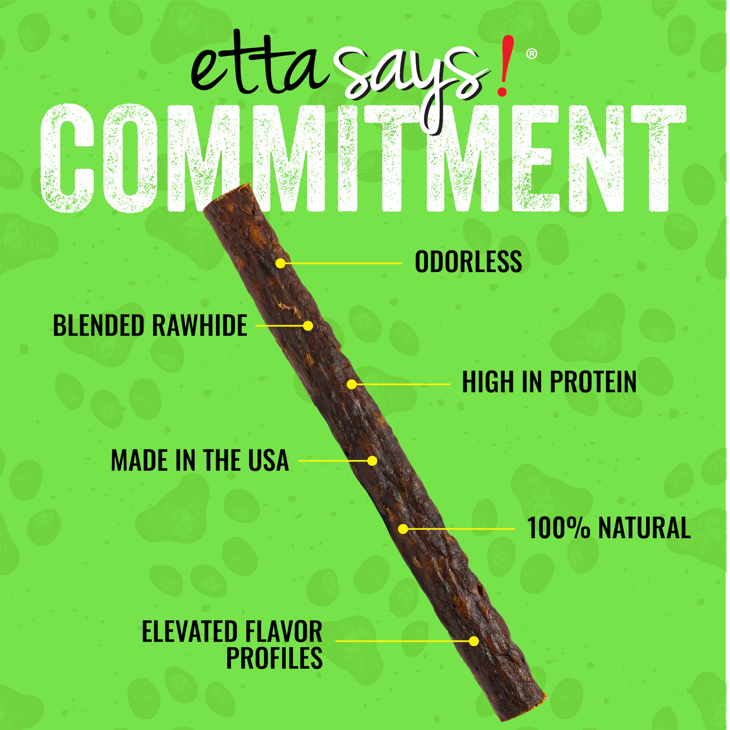 etta says! Premium Crunchy 7 Deer Dog Chews - Grain-Free Dog Treats, Good for Teeth, Easy to Digest - Made in The USA (20 Count