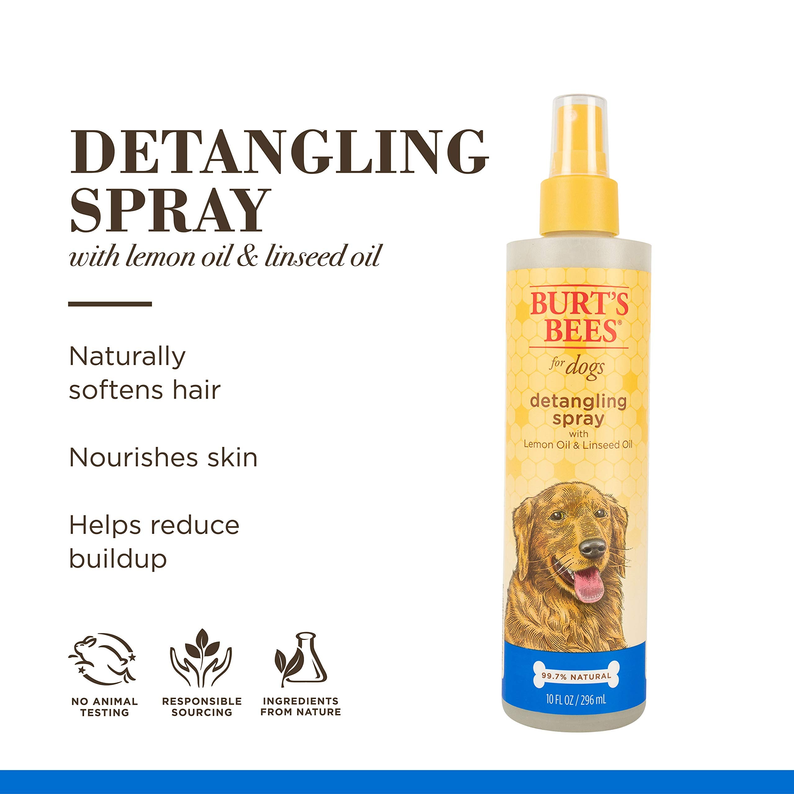 Burt'S Bees For Pets Detangling Spray For Dogs With Lemon Oil And Linseed Oil, 6Pk, 99.7% Natural Origin Formulas, Waterless Dog