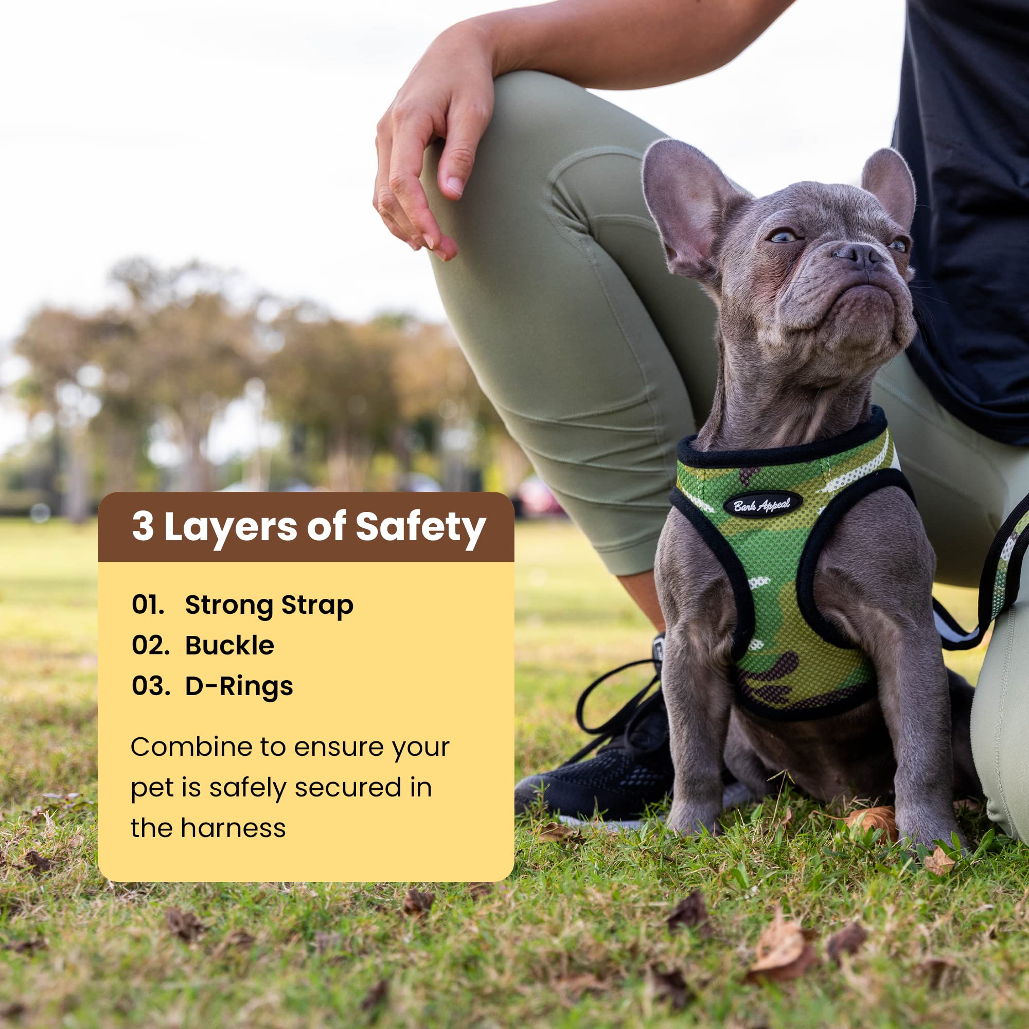 Bark Appeal Blue Stripe Step-in Dog Harness for Small-Medium Pets - Updated Sizing, Re-Measuring is Essential - Soft Vest Harnes