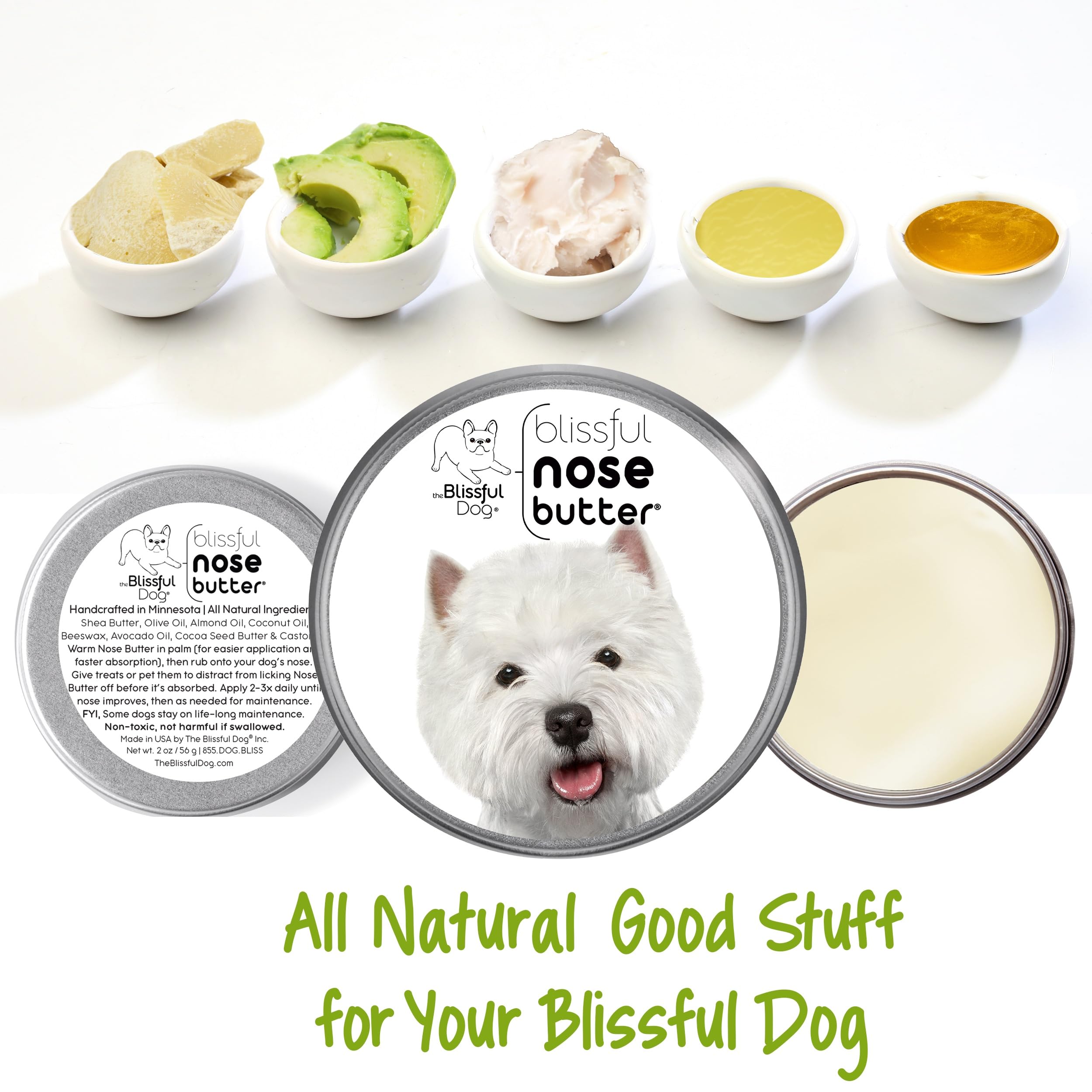 The Blissful Dog West Highland Terrier Unscented Nose Butter, 16oz