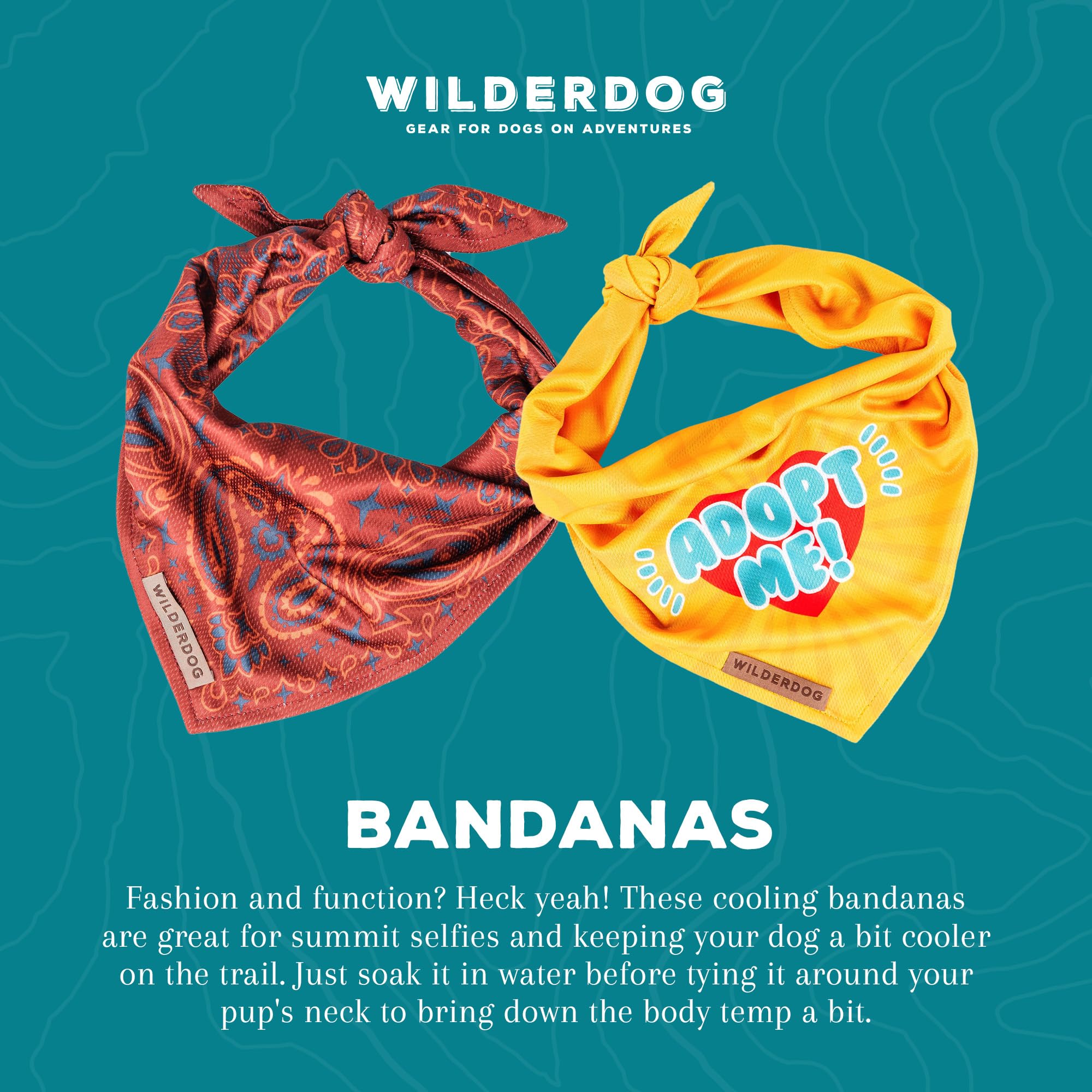 Wilderdog Dog Bandana With Lightweight Quick Drying Poly-Blend Mesh Material In Americana