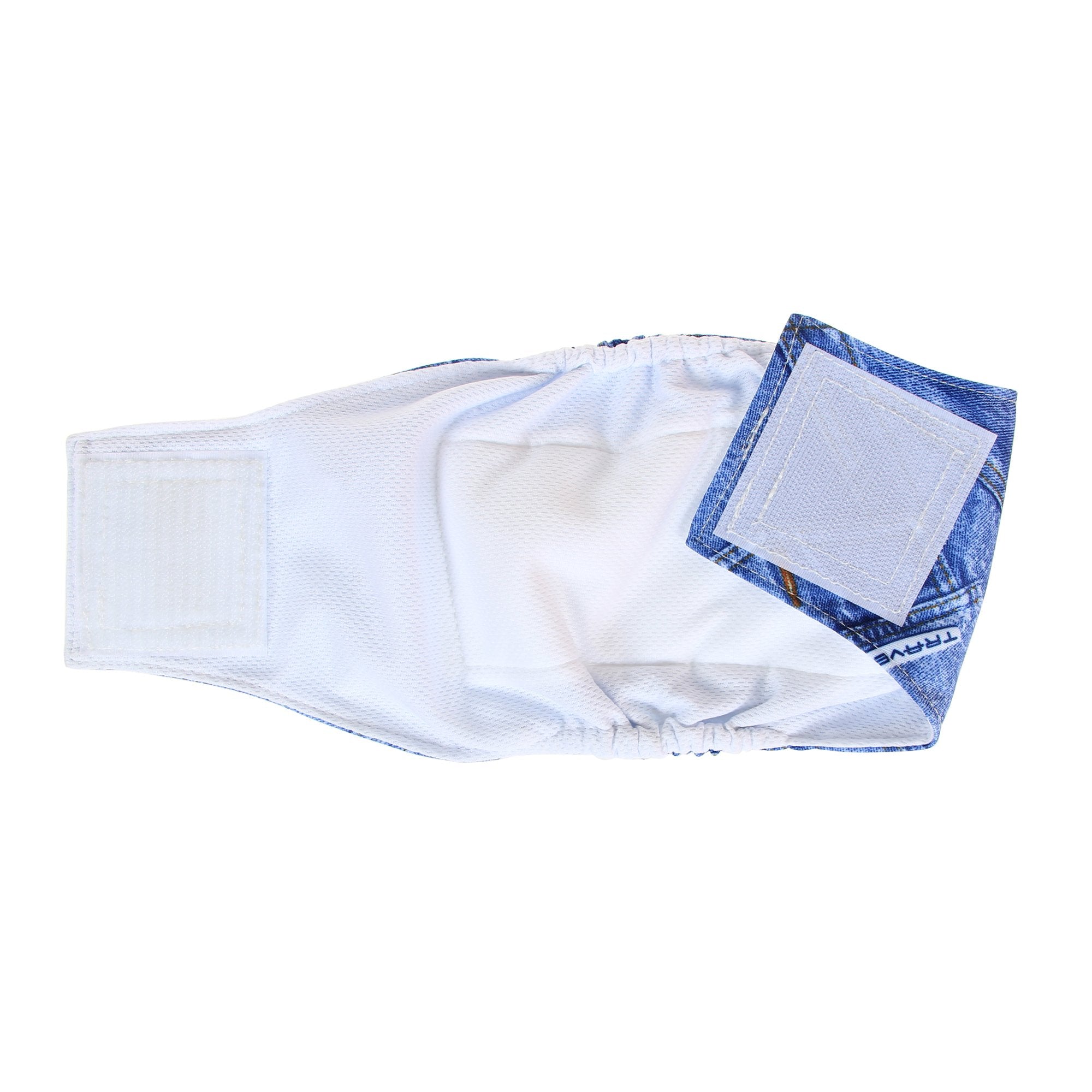 Teamoy Reusable Wrap Diapers For Male Dogs, Washable Puppy Belly Band Pack Of 3 (S, 10'-13' Waist, Orange+ Denim+ Fat Smile)