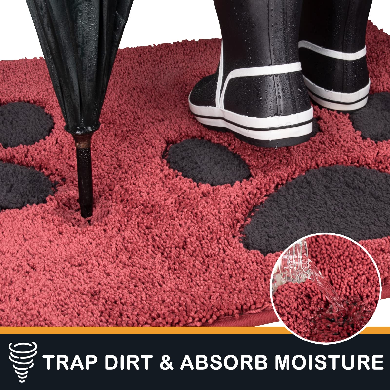 PURRUGS Dirt Trapper Door Mat 32  x 47 , Non-Skid/Slip Machine Washable Microfiber Entryway Rug, Dog Doormat, Super Absorbent We