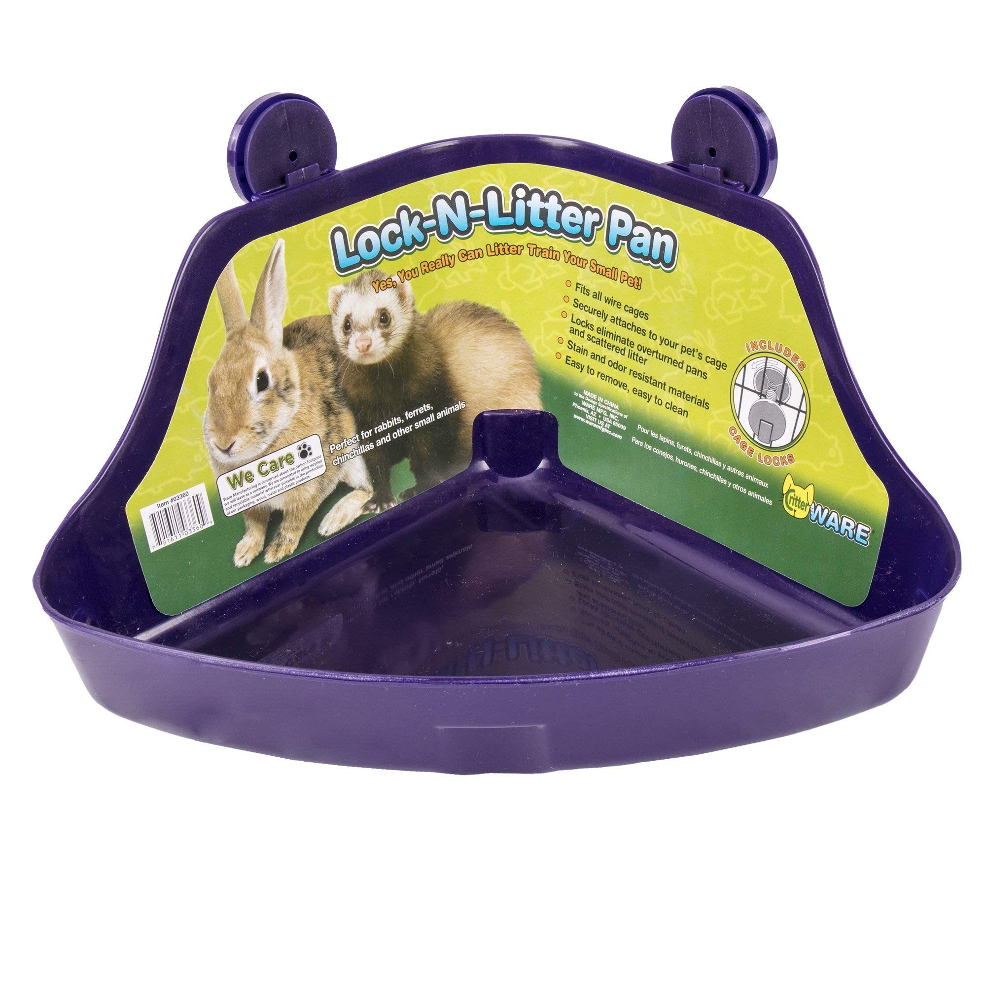 Ware Manufacturing Plastic Lock-N-Litter Pan For Small Pets, Colors May Vary