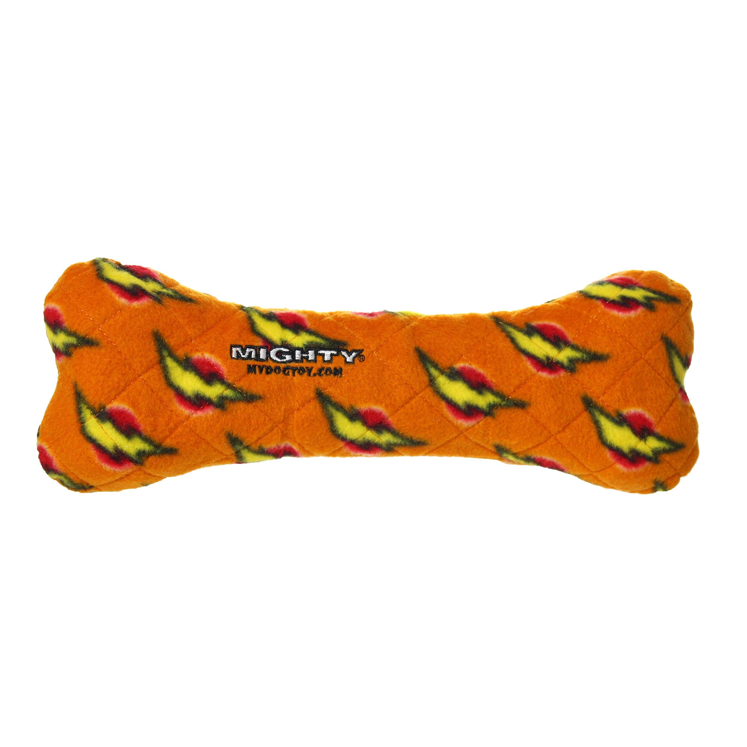 Mighty- No Stuff Bone - Squeaky Plastic Core. 2-In-1 Toy. Made Durable, Strong & Tough. Interactive Play Dog Toy (Tug, Toss & Fe