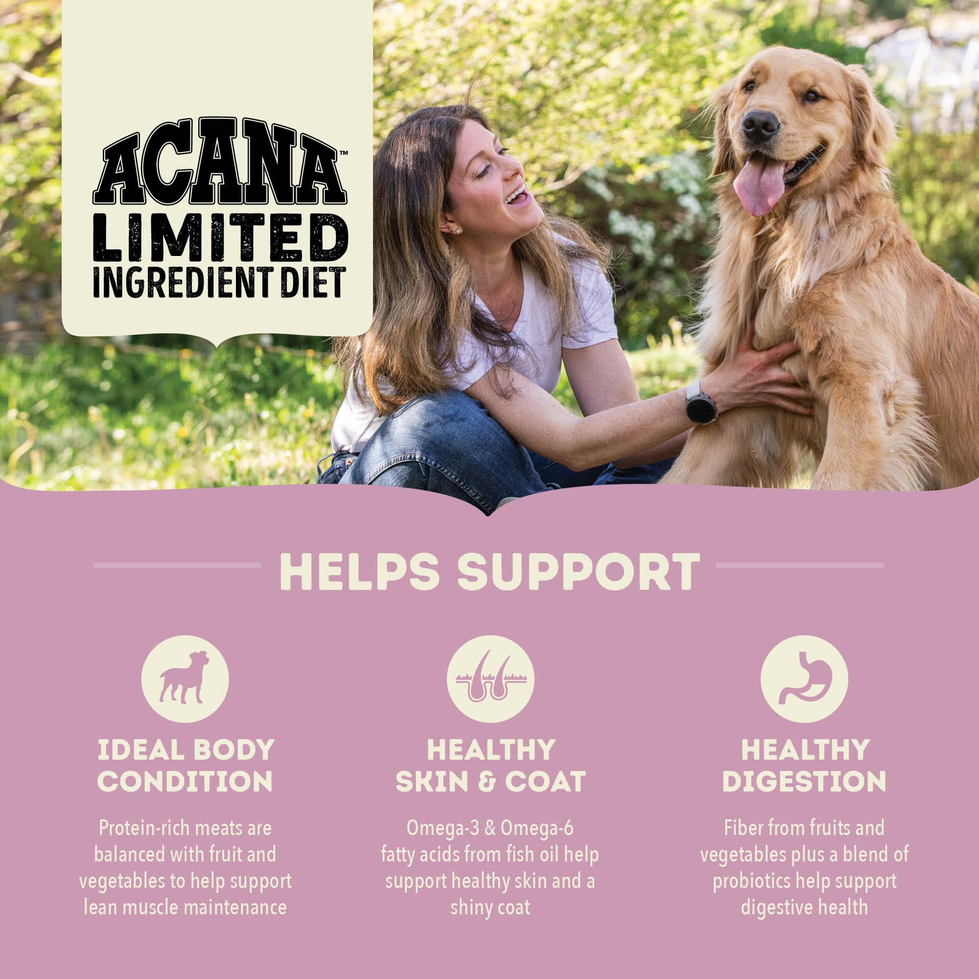ACANA Singles Limited Ingredient Dry Dog Food, Grain Free Lamb & Apple Dog Food Recipe, 22.5lb