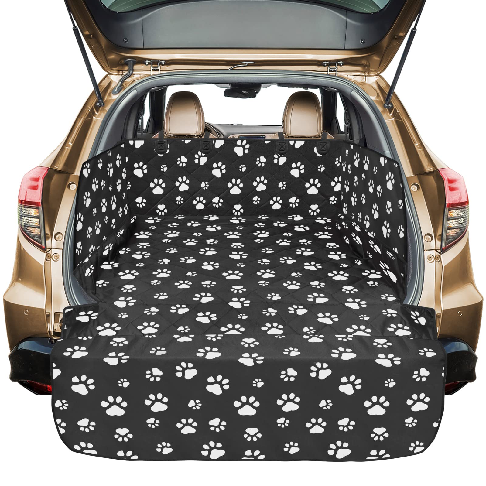 Veckle Cargo Liner, SUV Cargo Cover for Dogs with Side Flaps Hammock Water Resistant Nonslip Dog Seat Cover Area Protector Scrat