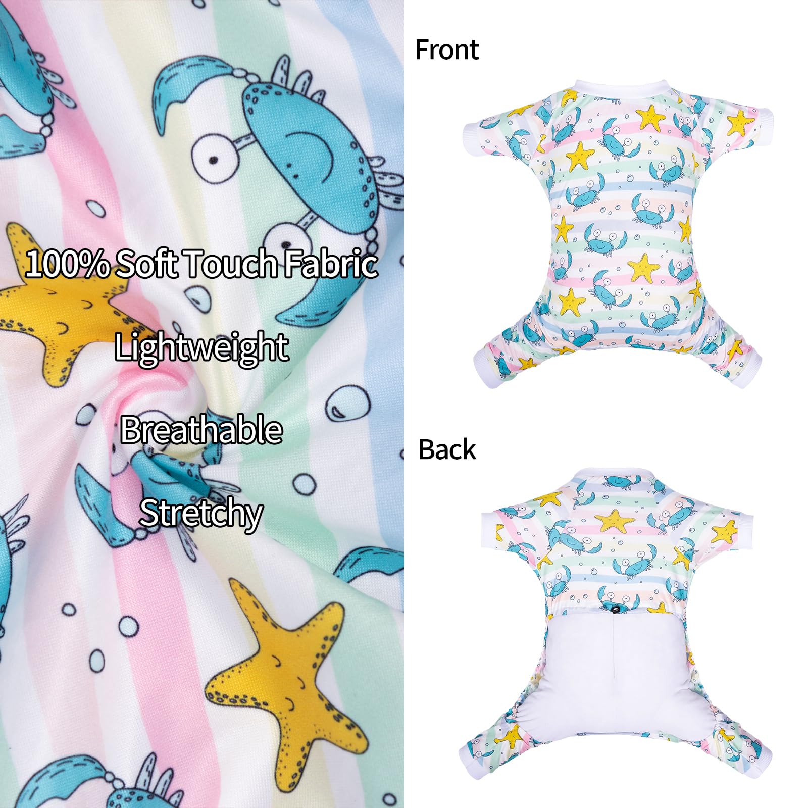 Cutebone Small Dog Pajamas Shirt Stretchy Summer Puppy Pjs Soft Cat Onesies Pet Clothes For Daily Wear Da22L