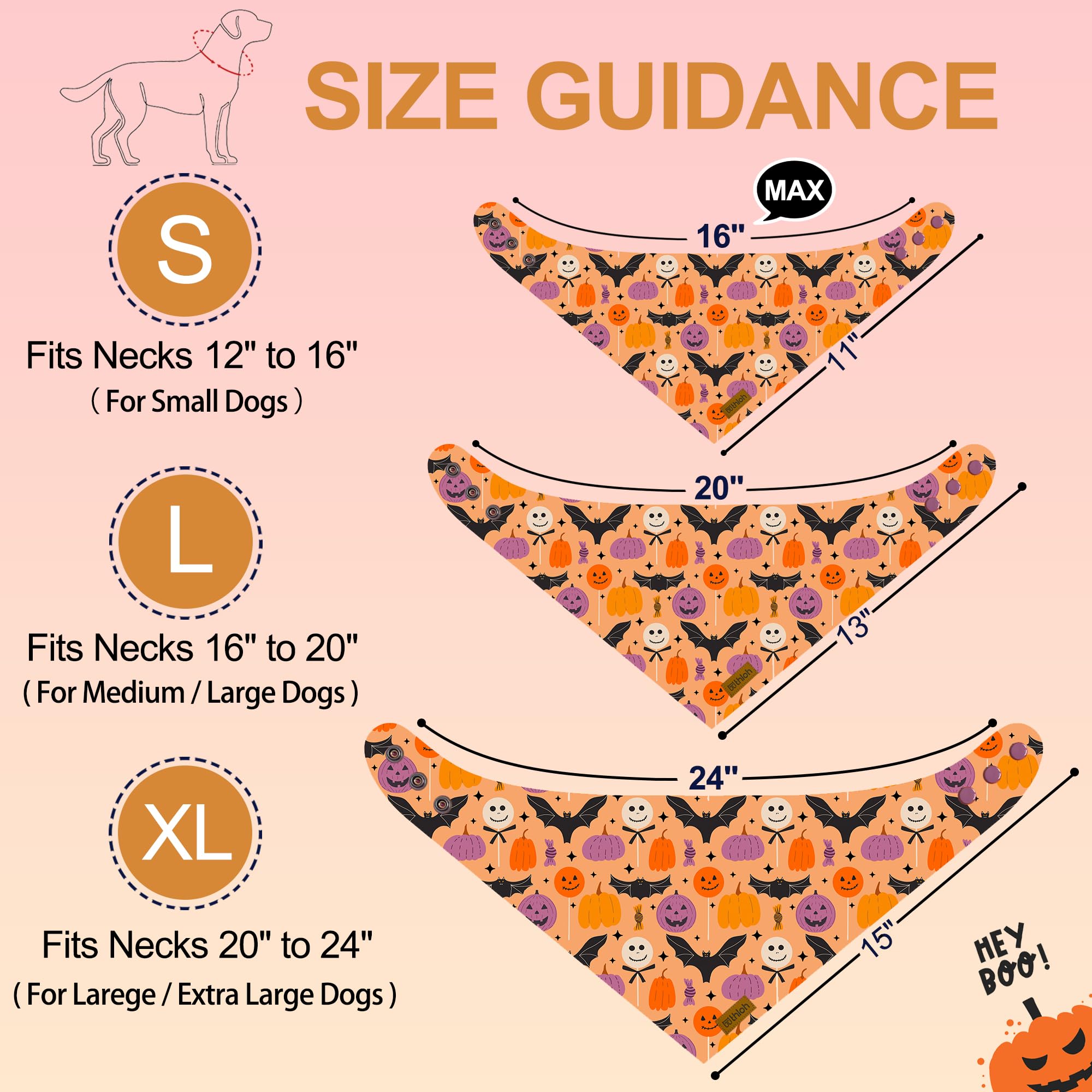 Thloh Halloween Dog Bandanas - 2 Pack Purple Dog Bandana With Snap Button | Reversible Pet Scarf For Boy & Girl | Premium Durabl