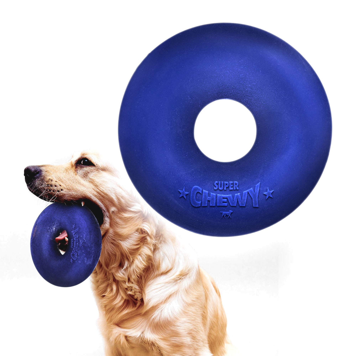 Tuff Pupper Superchewy Tough Dog Ring Toy Strong Natural Rubber | Dog Chew Toy For Aggressive Chewers | Durable Tug Toy | Strong Dog Ring Toy | Large Breed Tested