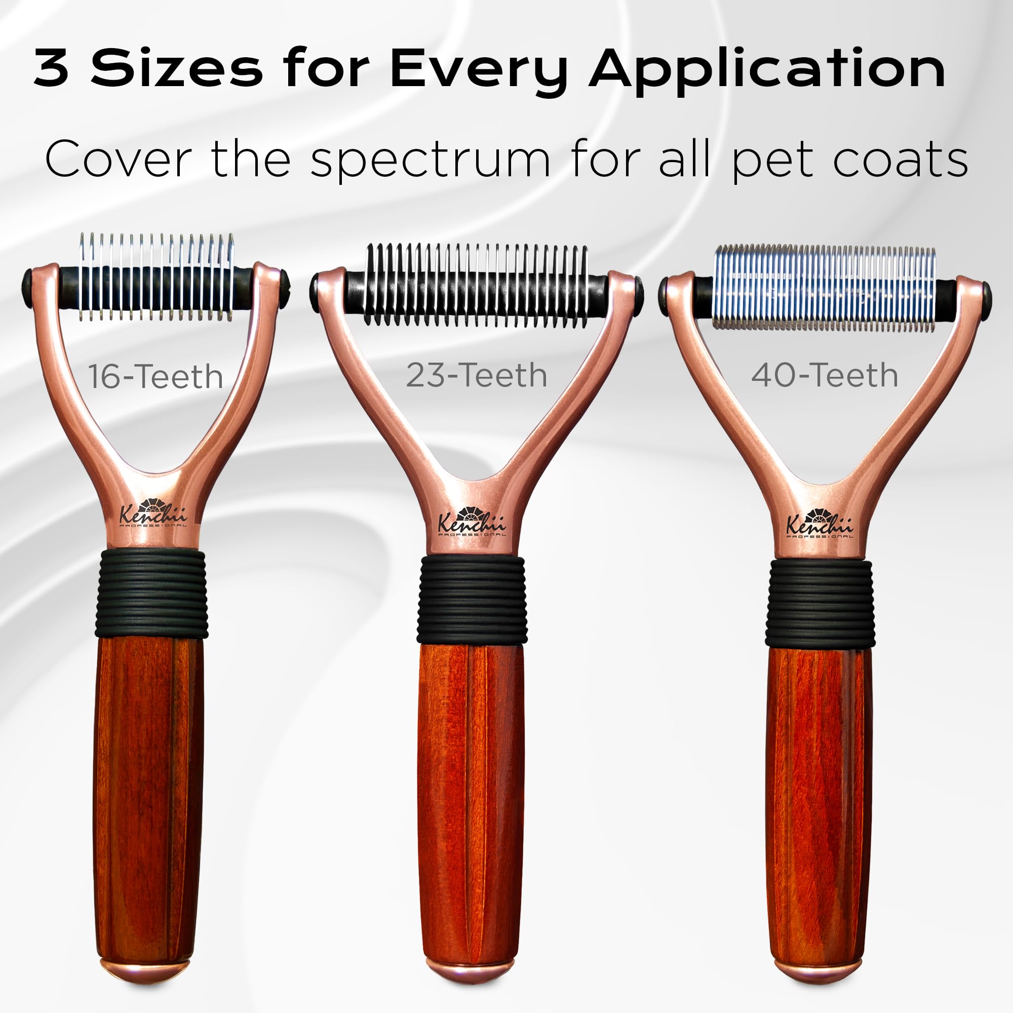 Kenchii Luxury Pet Grooming Rake - Enhance Your Pet'S Coat With Precision - Dematting Undercoat Rake For Dogs, Cats - Dog Brush For Shedding