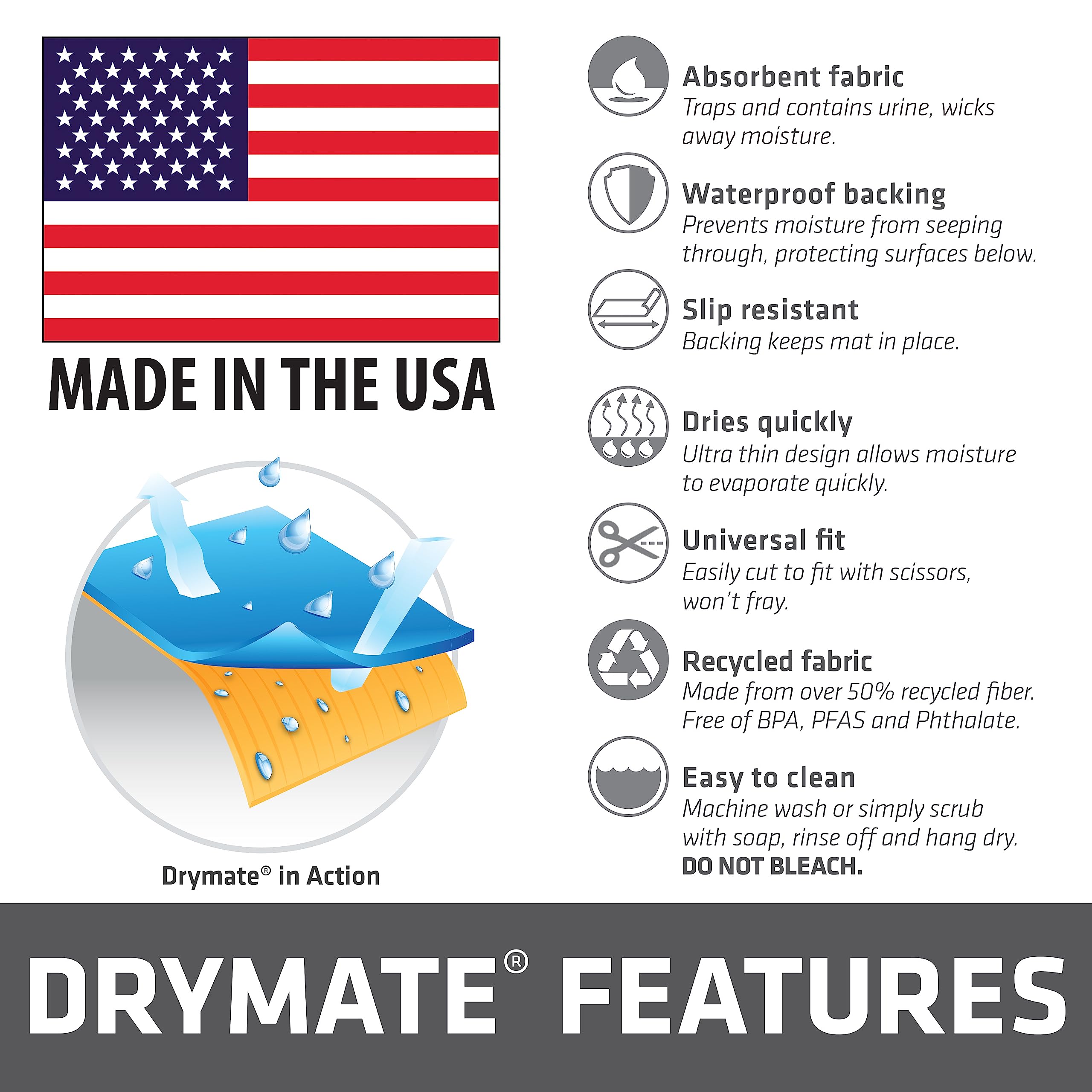 Drymate Dog Playpen Mat, Absorbent, Waterproof, Non-Slip, Machine Washable, Xl Size (60    X 74   ), Reusable Puppy Pad For Trai