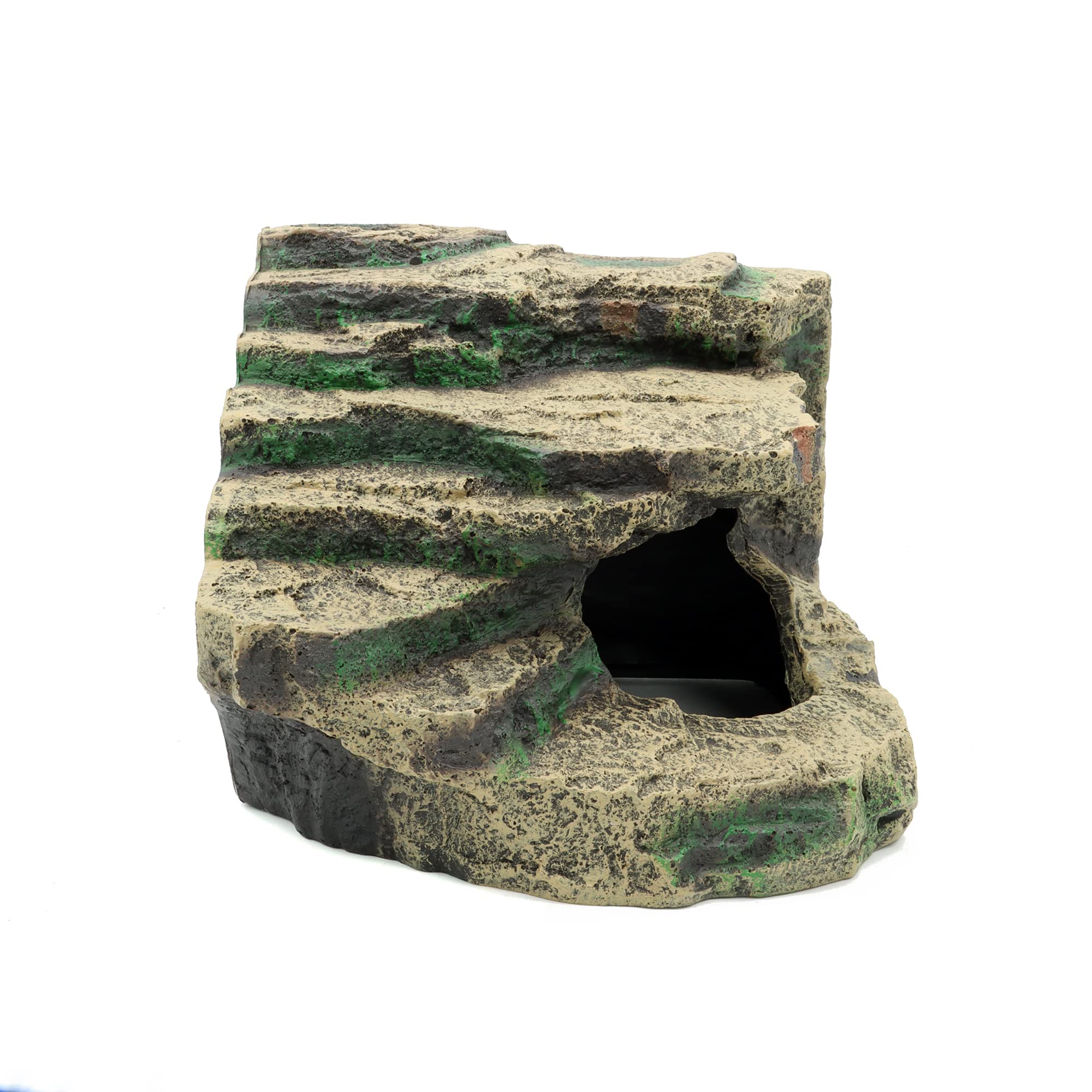 JIHAQUA Large Resin Reptile Tank Accessories Hideouts Cave Habitat Decor for Leopard Gecko Lizards Turtle