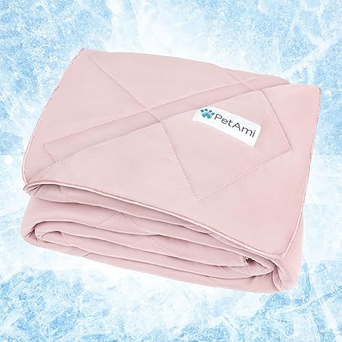 Petami Premium Cooling Dog Blanket | Lightweight Fluffy Pet Throw Blanket Bed Cover For Dogs, Cat, Puppies | Pet Blanket Furniture Protector Couch Sofa | Reversible Fuzzy Cozy | 29X40, Pink
