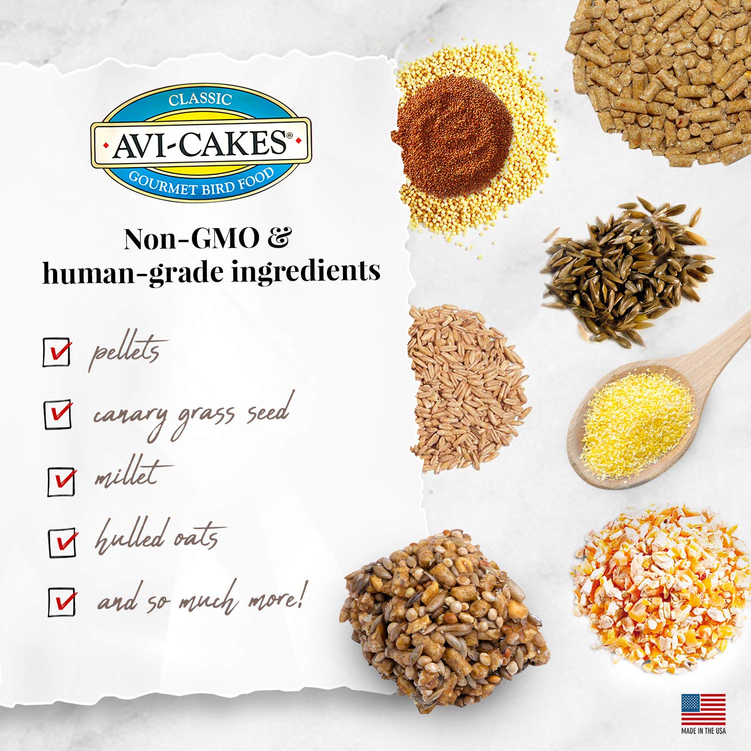 LAFEBERS Classic Avi-Cakes Pet Bird Food, Made with Non-GMO and Human-Grade Ingredients, for Cockatiels Conures Parakeets (Budg