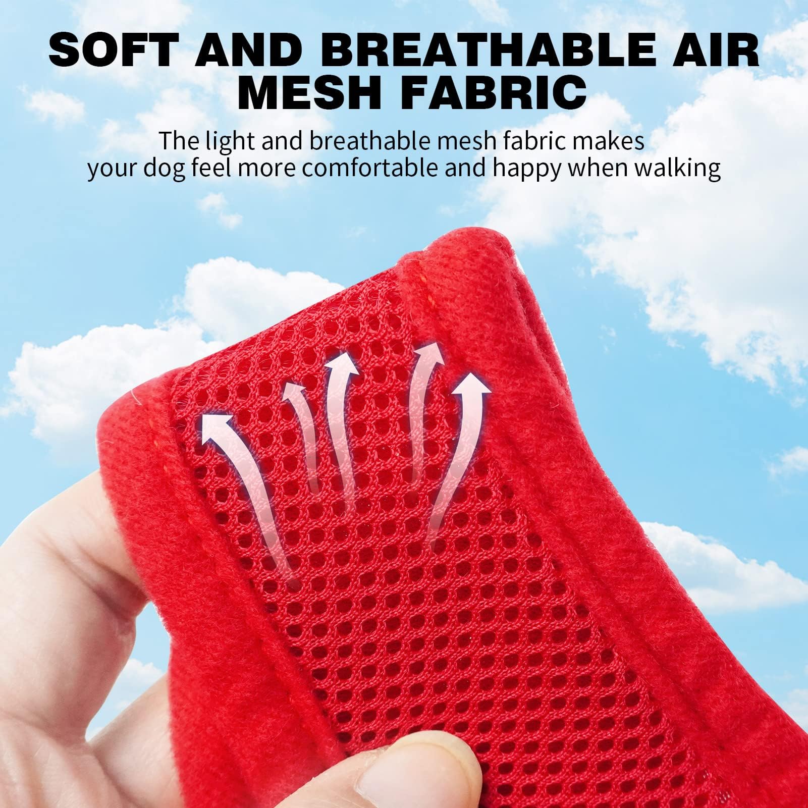 Bingpet No Pull Dog Harness For Small Dogs,All Weather Mesh Step In Vest Harness For Small Dogs,Breathable Mesh Puppy Cat Harnesses,Step-In Air Dog Harness For For Small Dogs,Red,X-Small