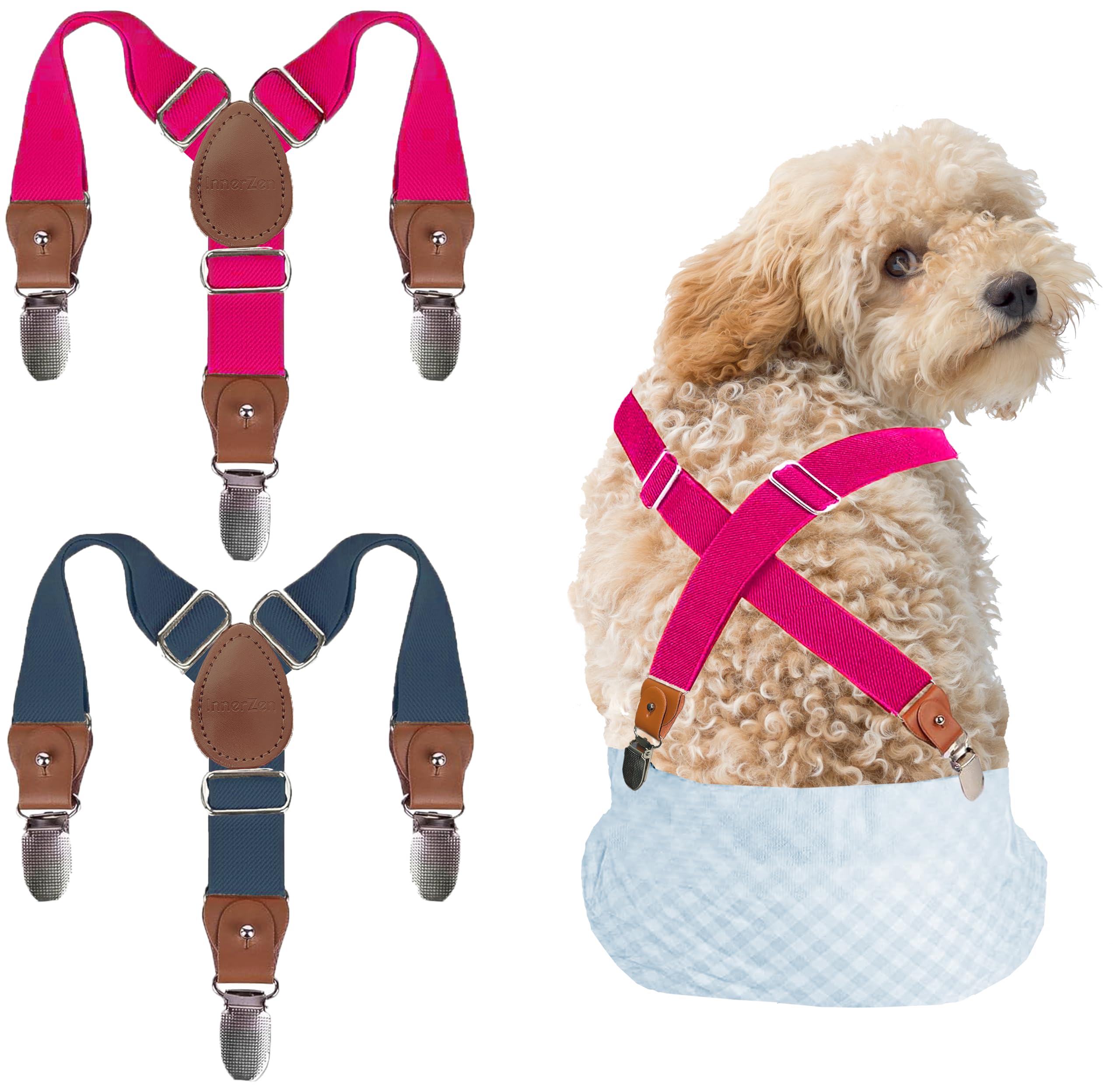 2 Pieces Dog Diaper Suspenders, For Dog Diaper Female And Belly Band For Male, Prevent Dog Diapers From Falling Off,Diapers Susp