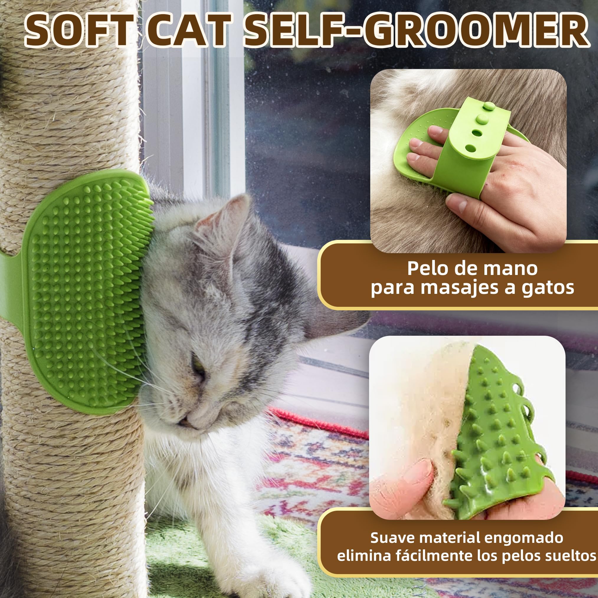 Fantasreen Cat Scratching Post 35'' Cat Scratcher Tall Scratching Posts For Indoor Cats With Cat Toy And Interactive Ball Self G