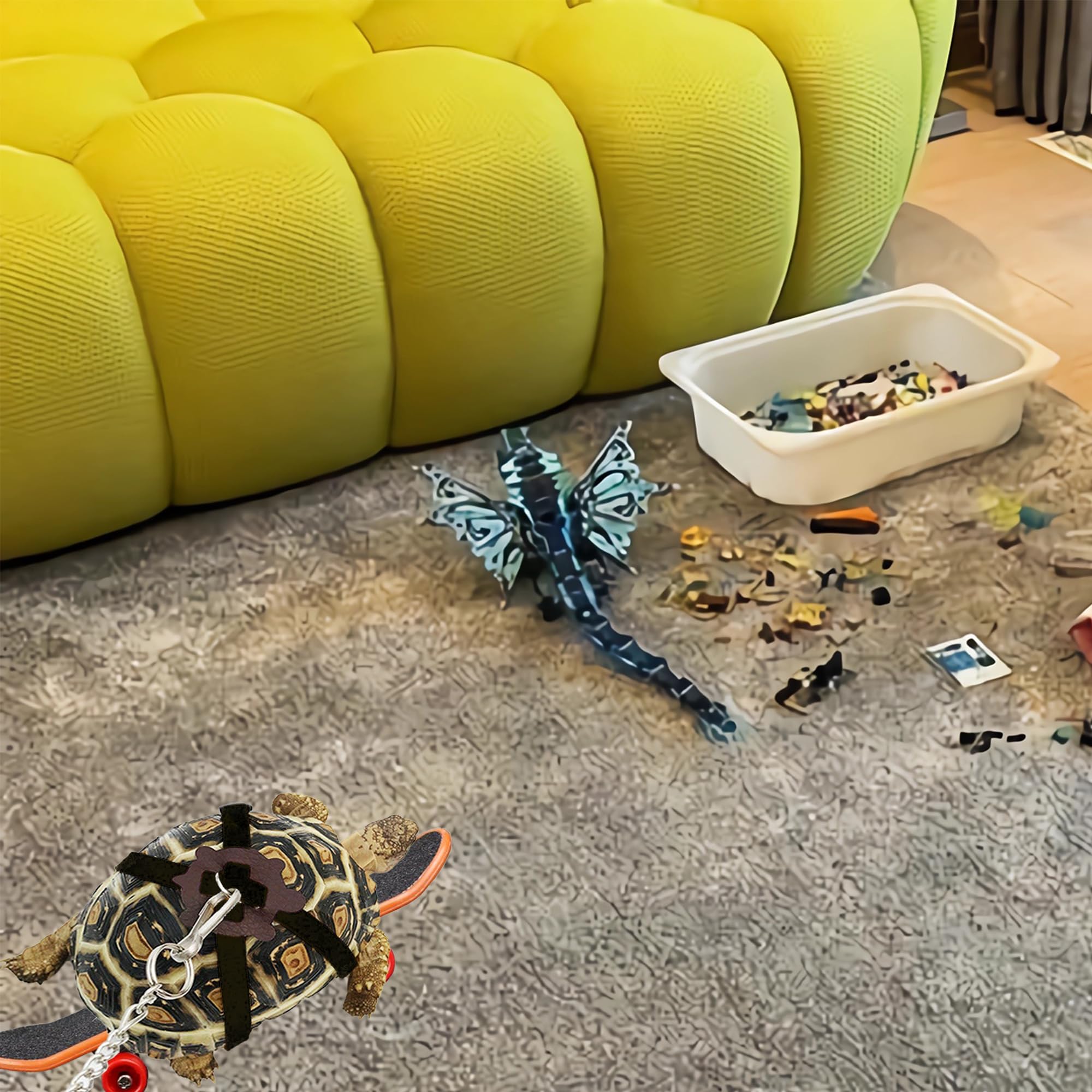 Adjustable Tortoise Leash, Skateboard Set, Treat Ball, And Training Harness For Turtle, Dragon, Bearded Lizard, Small Pets - Pet