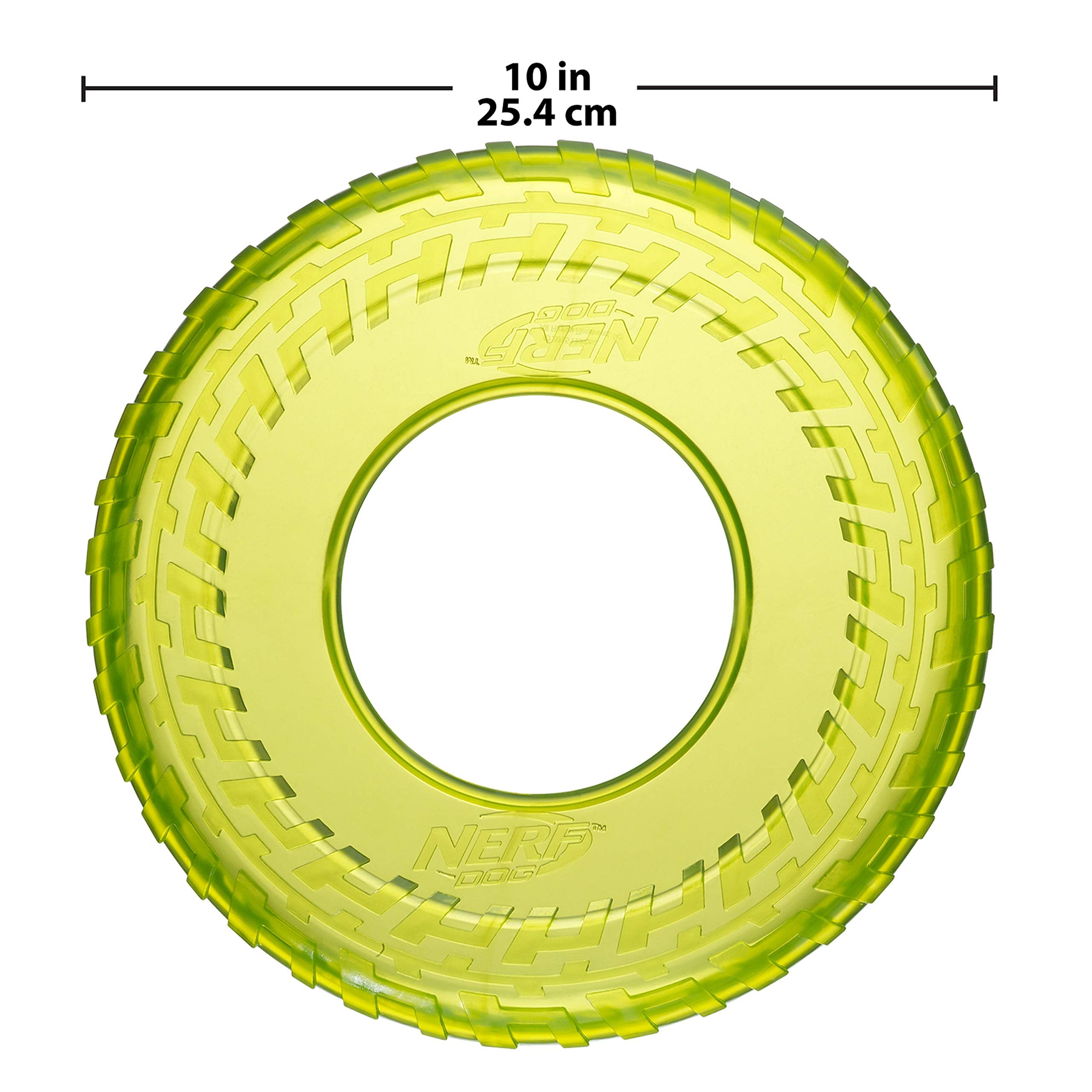 Nerf Dog 5-Piece Dog Toy Gift Set, Includes 2.5In Squeak Tennis Ball 3-Pack, 10In Translucent Tpr Tire Flyer, And 10In Tpr Tire Flyer, Nerf Tough Material, Green And Blue
