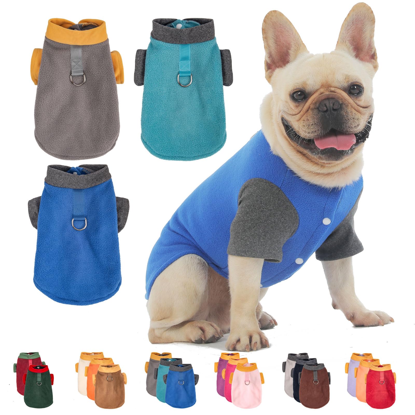 Sweater Clothes For Small Medium Dogs Boy And Girl Jacket Winter Coat With O-Ring Leash Stretchy Warm Sweatshirt Cat Puppy Appar