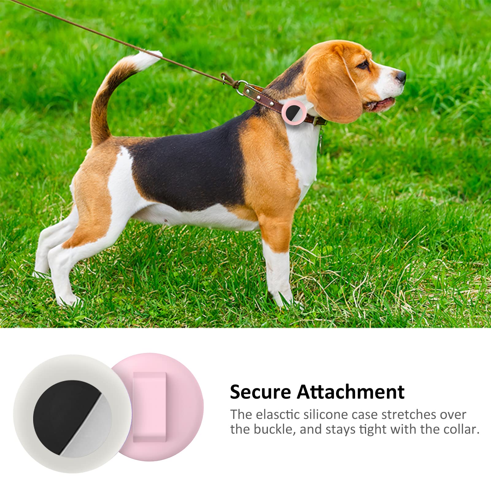 2022 Airtag Cat Collar Holder, Small Air Tag Cat Collar Holder Compatible With Apple Airtag Gps Tracker, 2Pack Waterproof Case Cover For Cat Dog Pet Collar Within 3/8 Inch (Pink&White)