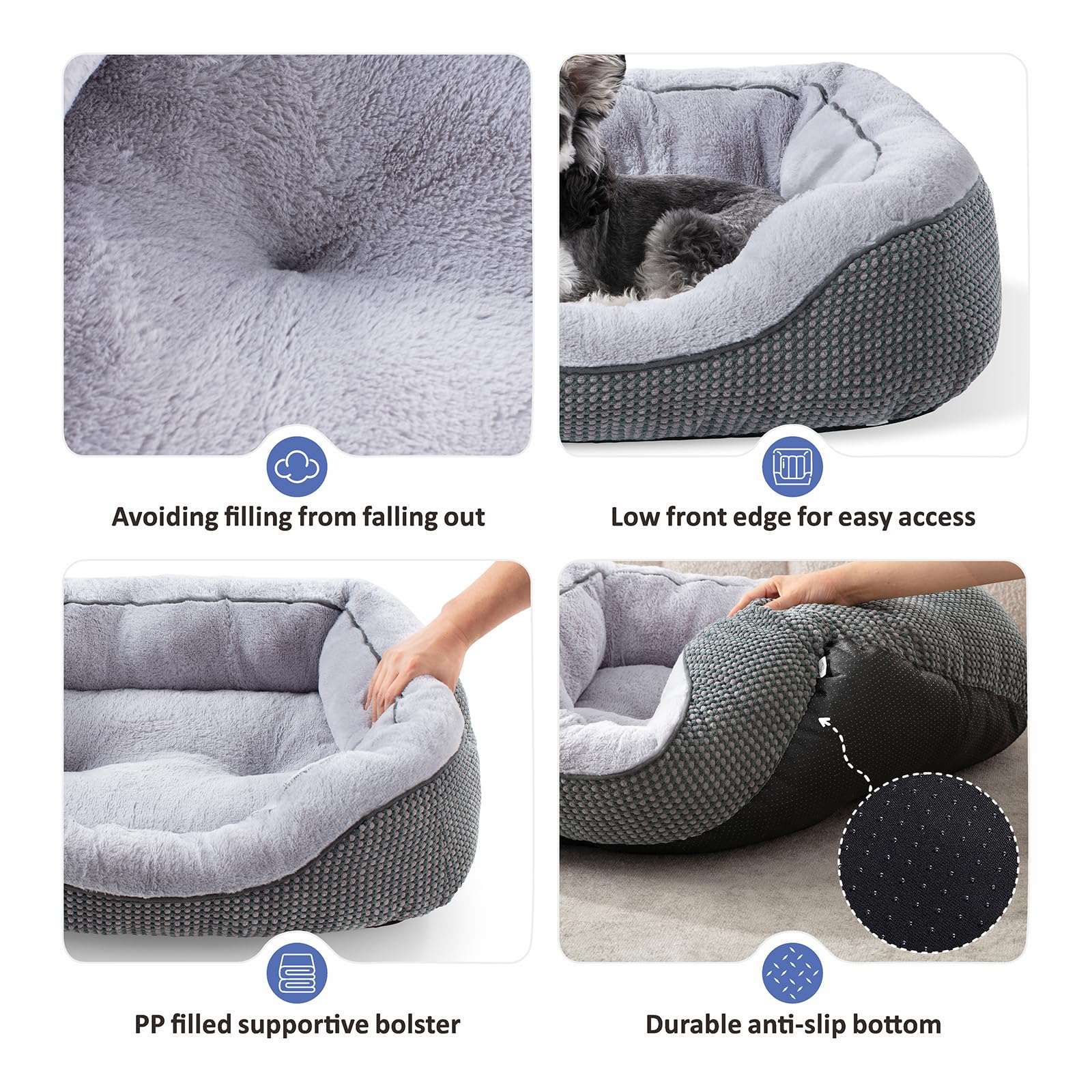 Invenho Small Dog Bed For Small Dogs, Cat Beds For Indoor Cats Washable, Orthopedic Dog Bed, Warming Soft Calming Sleeping Puppy