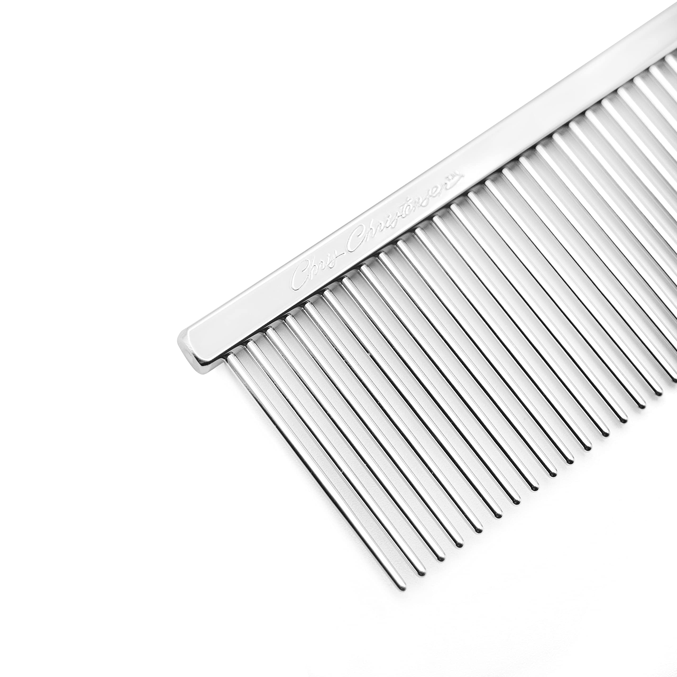 Chris Christensen 005 7.5 inch Fine/Coarse Long Tooth Greyhound-Style Butter Comb, Groom Like a Professional, Rounded Corners Pr