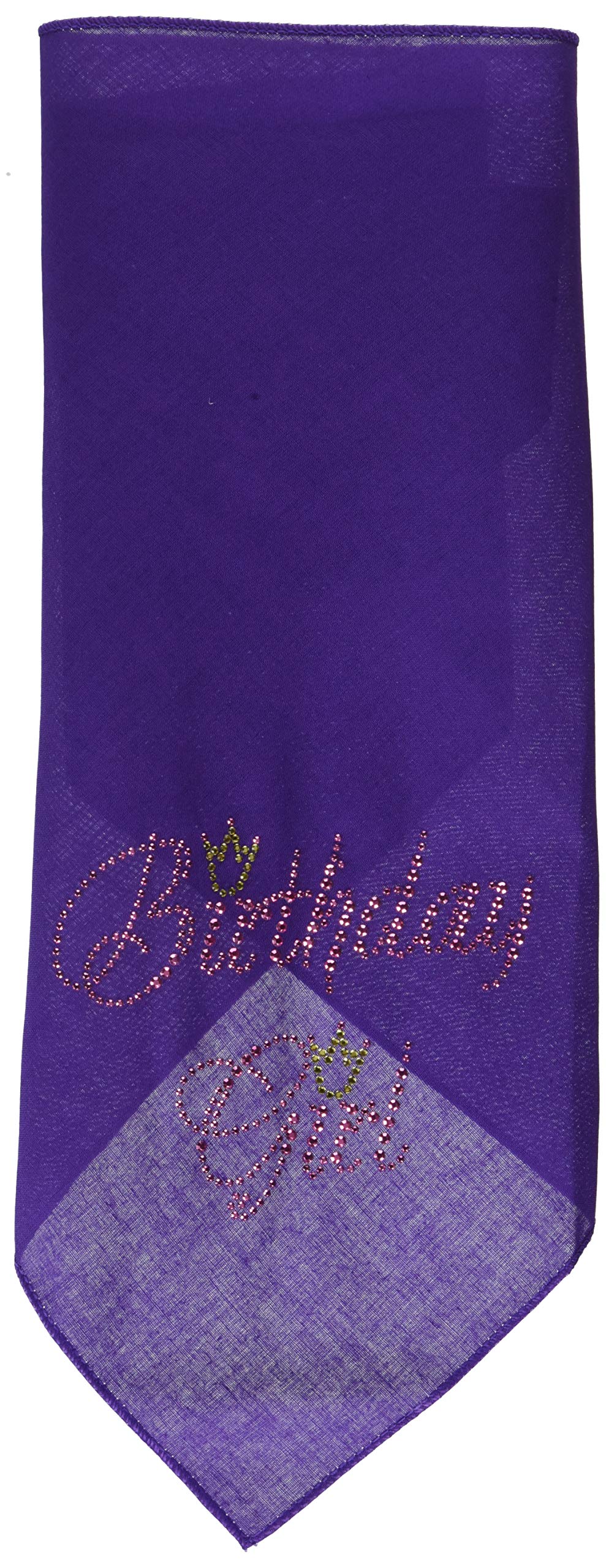 Mirage Pet Products Birthday Girl Rhinestone Bandana, Large, Purple