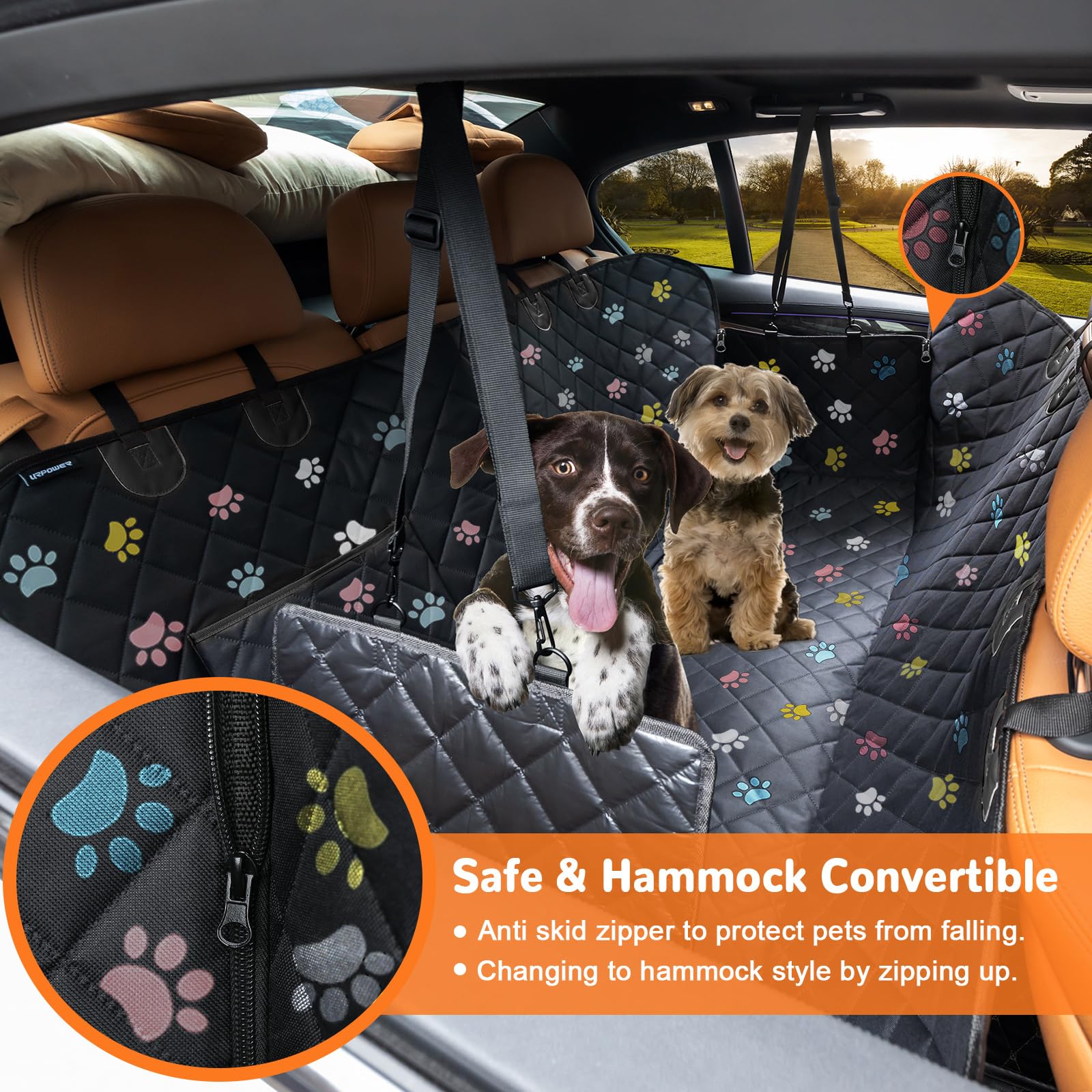 Urpower Dog Seat Cover Car Seat Cover For Pets 100% Waterproof Pet Seat Cover Hammock 600D Heavy Duty Scratch Proof Nonslip Durable Soft Pet Back Seat Covers For Cars Trucks And Suvs