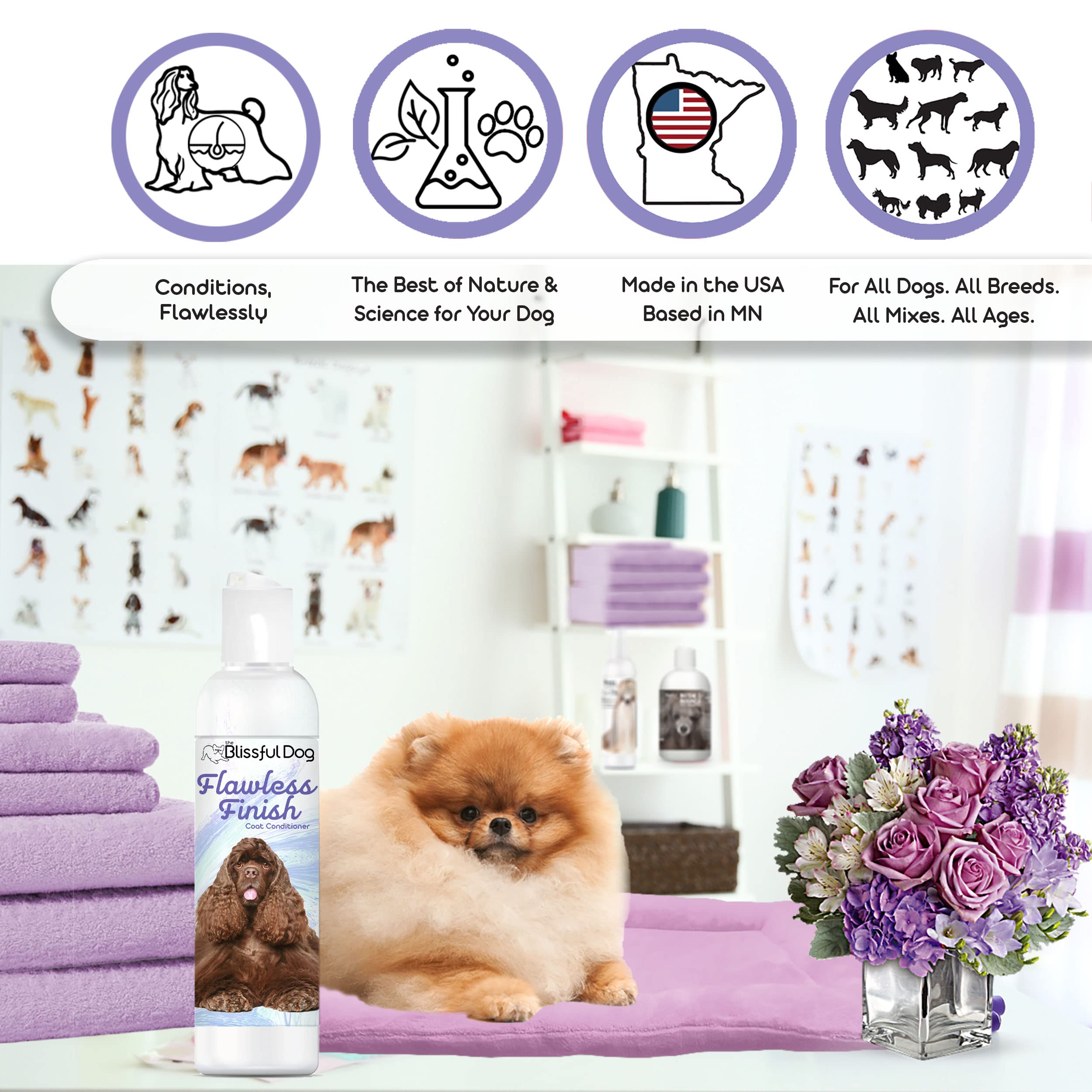 The Blissful Dog Flawless Finish Dog Conditioner, 8-Ounce