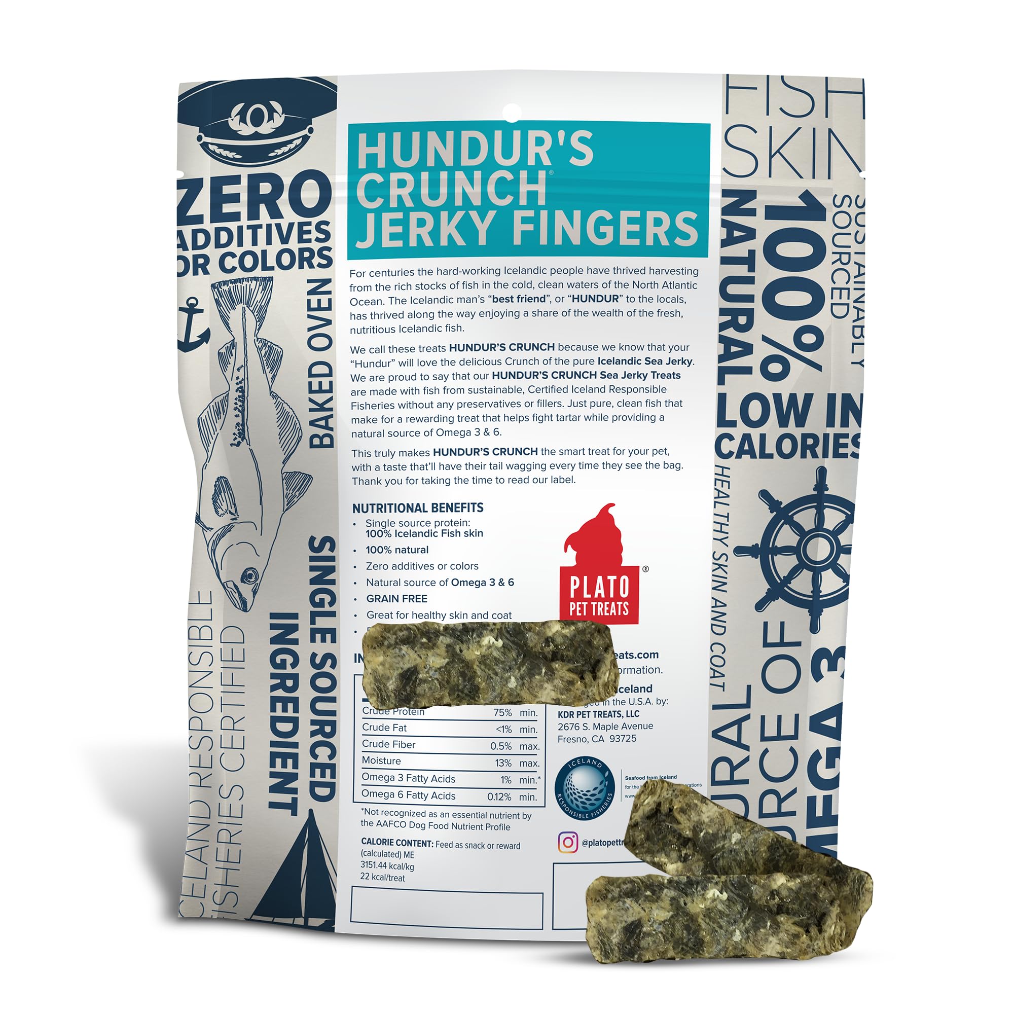PLATO Hundurs Crunch Jerky Fingers 10oz, Natural