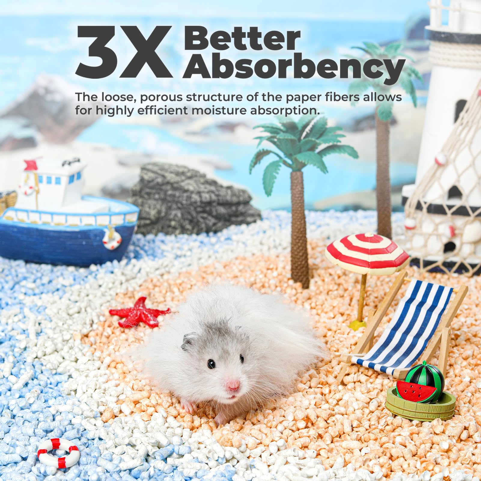 Mini&Moe Rabbit Bedding Guinea Pig Bedding Paper Pellet Bedding: Odor Control & Moisture Absorbent Natural Paper Pellet Bedding