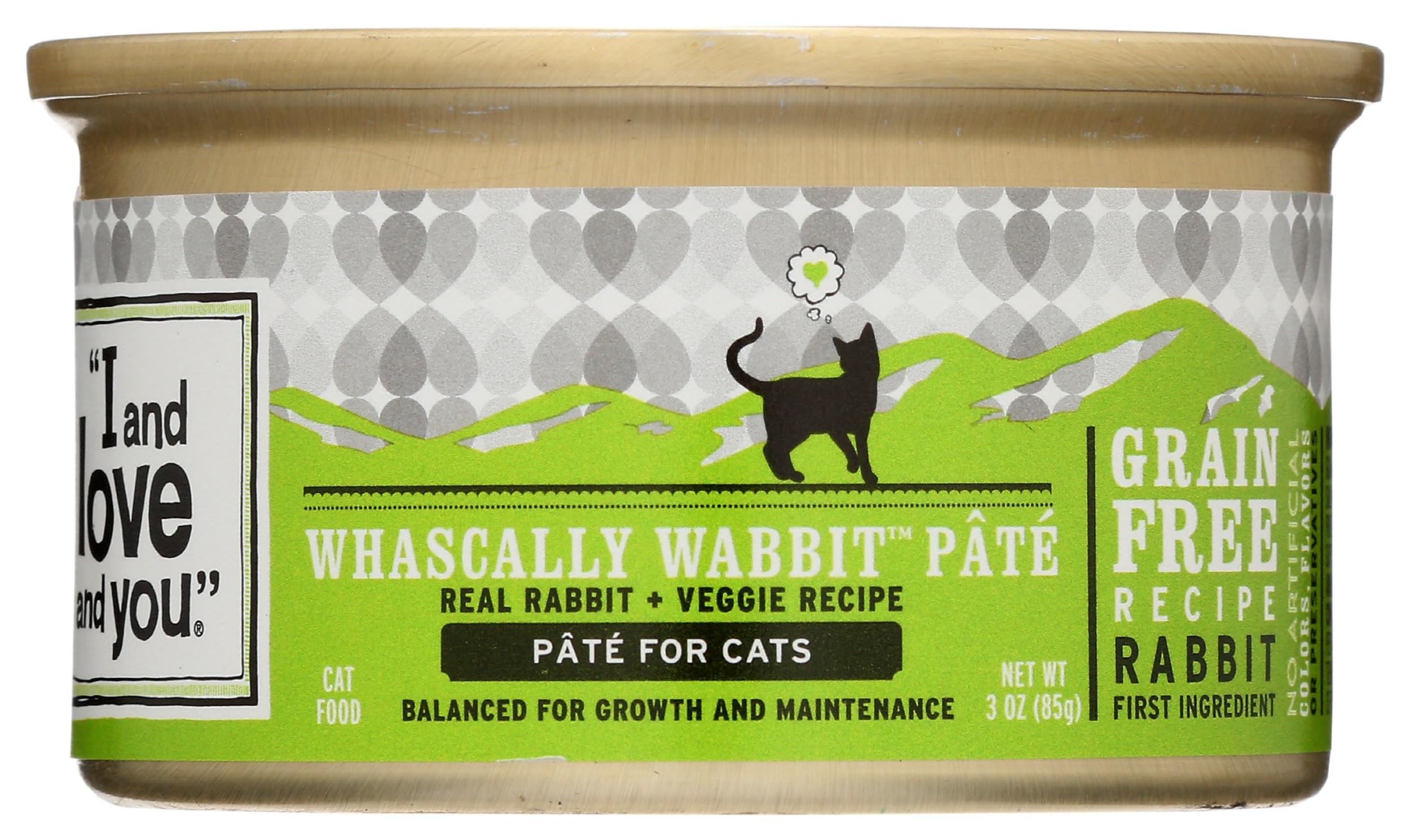 I AND LOVE AND YOU, Cat Food Whascally Wabbit Pate, 3 Ounce