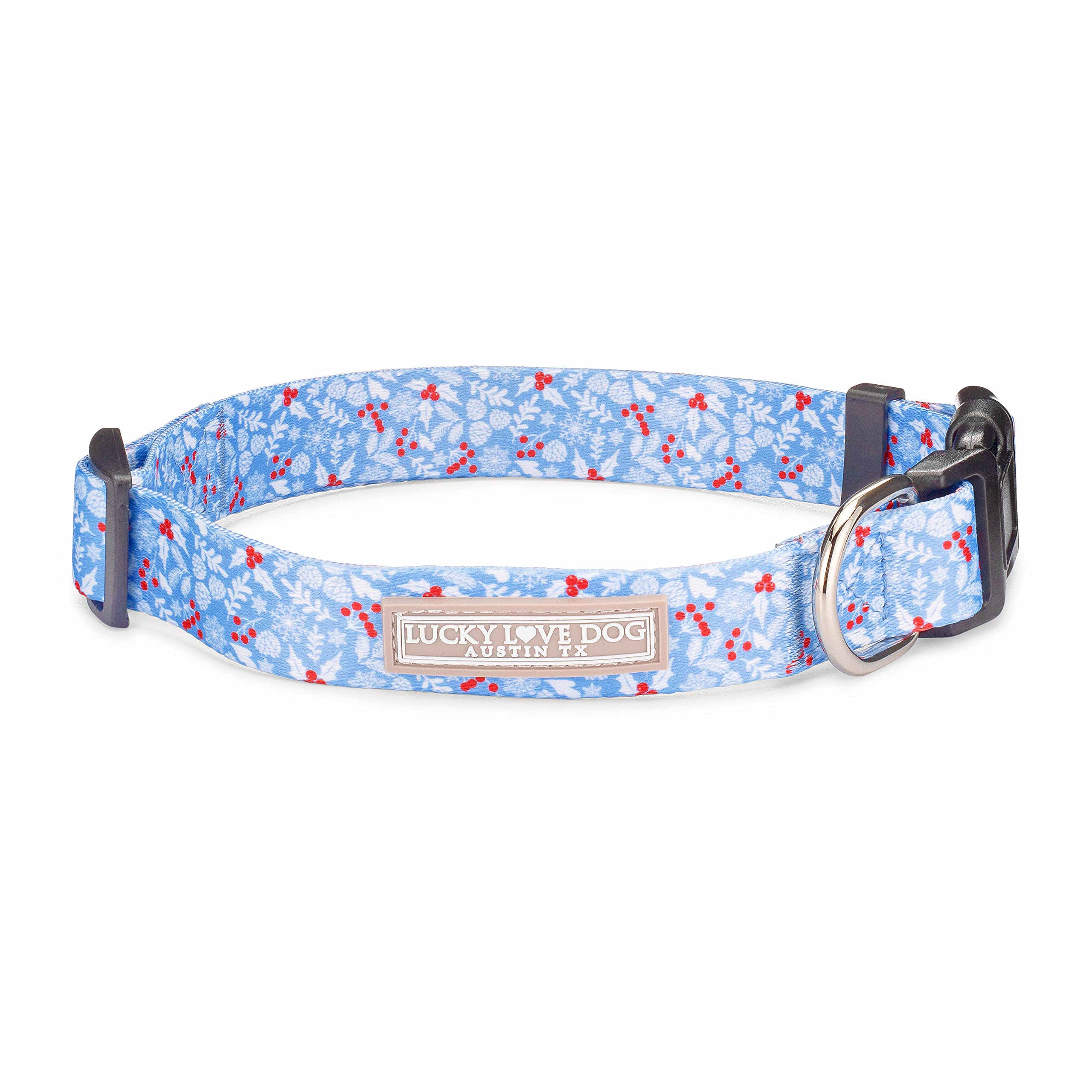 Lucky Love Dog Collar, Cute Winter Dog Collars For X-Small Dogs, Blue Snowflake Dog Collar For Male And Female Dogs, Part Of Pur