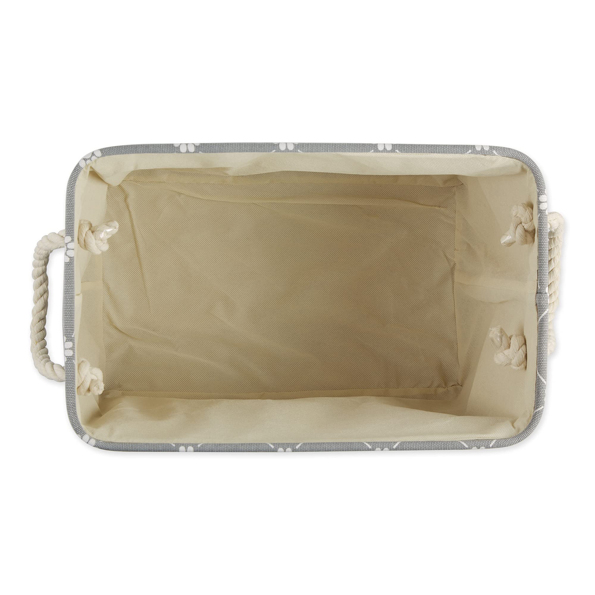 Bone Dry Pet Storage Collection Paw and Bone Print, Small Rectangle, 14x8x9, Gray