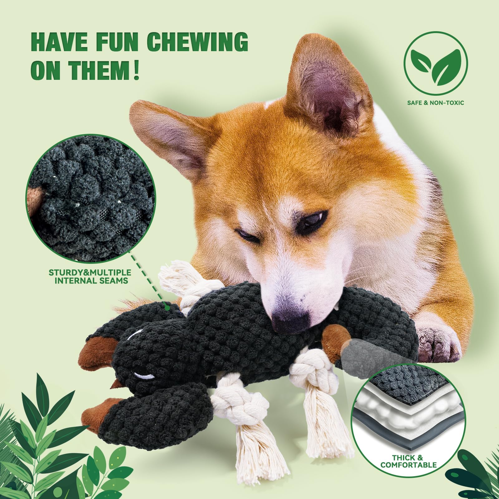 Legend Sandy Plush Small Dog Toys For Small Breeds, Tough Puppy Toys To Keep Them Busy, Tough Stuffed Animals Puppy Chew Toys, S