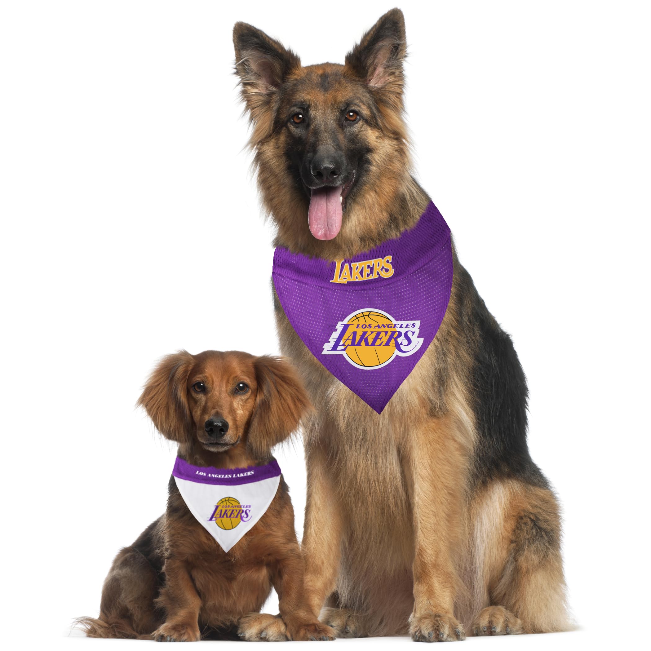 Nba Dog Bandana - Los Angeles Lakers Reversible Pet Bandana. 2 Sided Home & Away Sports Bandana With A Premium Embroidery Team L
