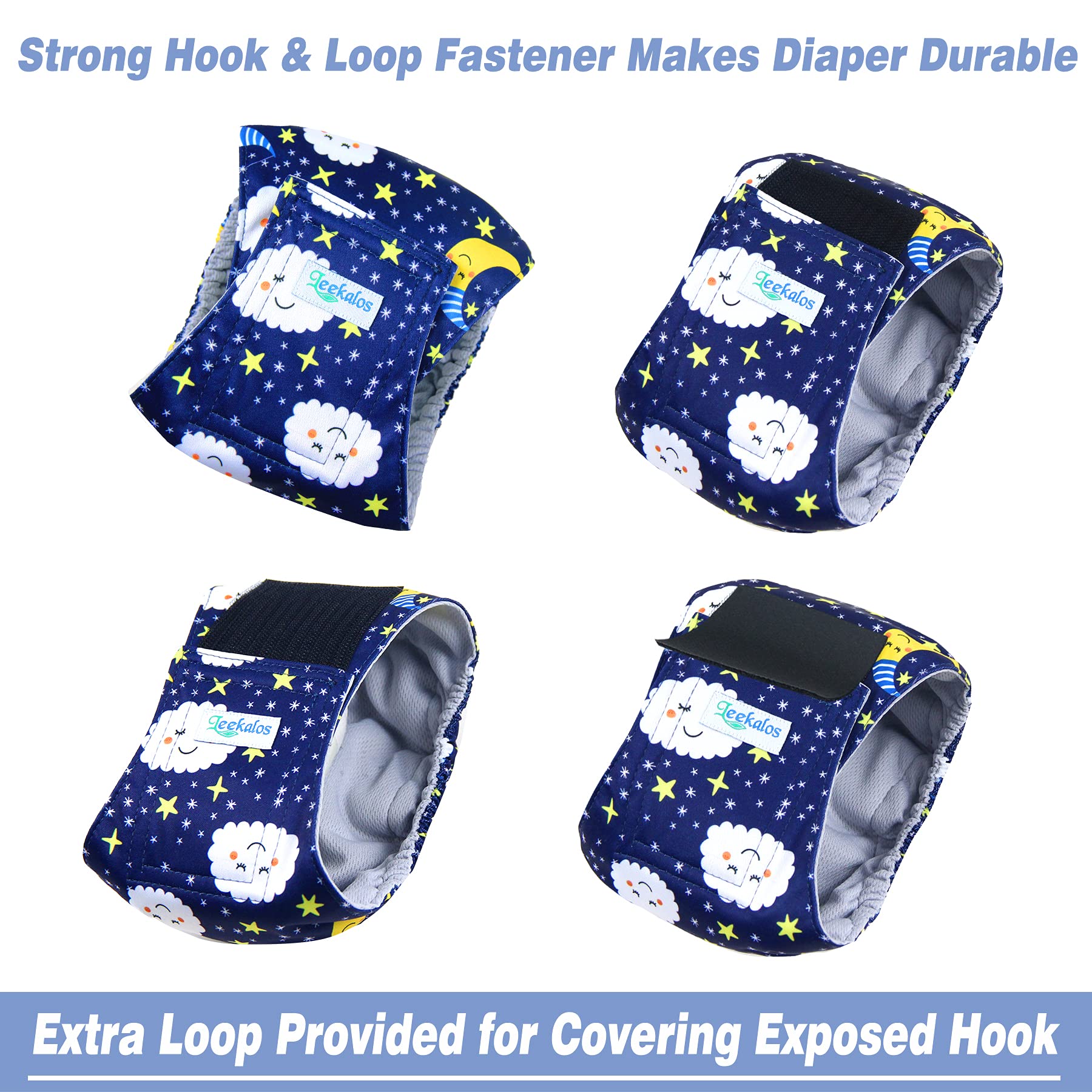 Leekalos Male Dog Diapers (3 Pack), High Absorbing Dog Belly Bands For Male Dogs, Washable Reusable Dog Male Wraps (Sky, Xx-Large)