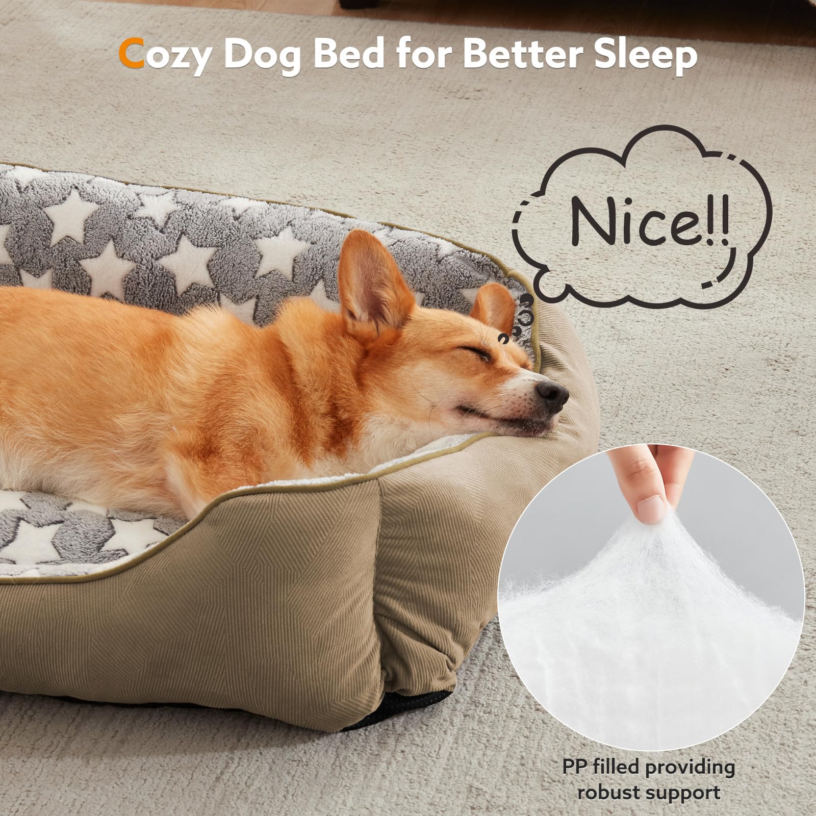 SIWA MARY Dog Bed for Large Size Dogs,Rectangle Big Dog Bed,Large Dog Bed,Washable Dog Beds Large Sized Dog,Rectangle XL Dog Bed