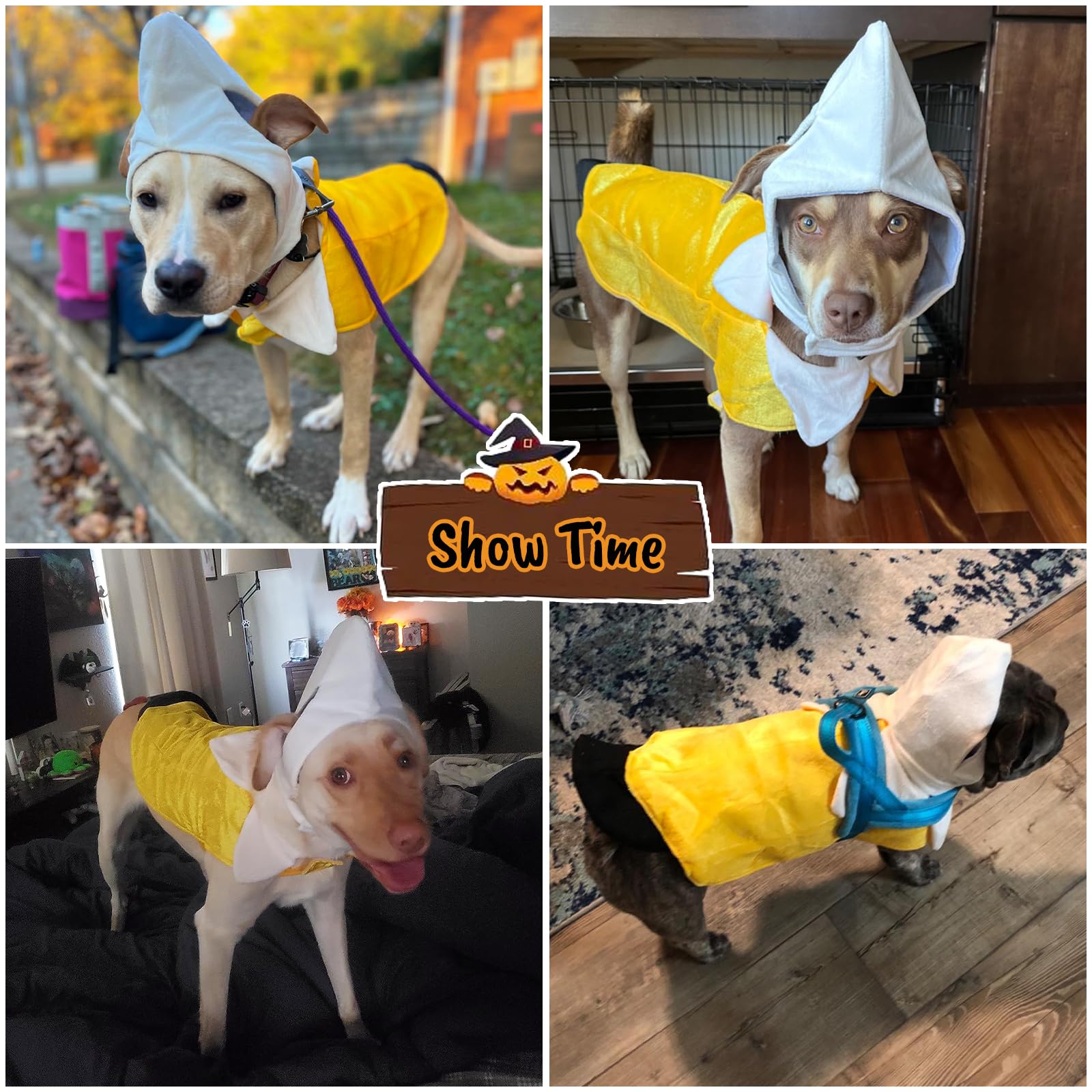 Banana Dog Costume - Funny Halloween Dog Costume Cute Dog Cosplay Jumpsuit Fashion Dress For Puppy Small Medium Large Dogs Special Events Photo Props Accessories