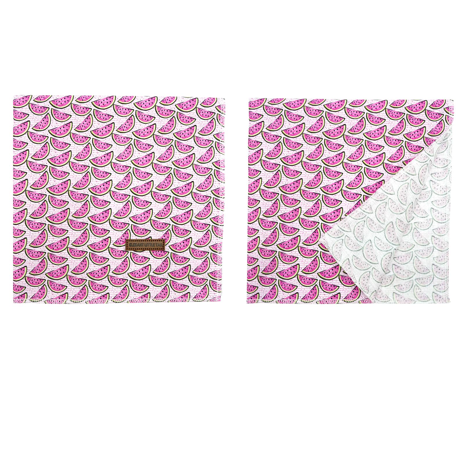Elegant Little Tail Dog Bandana 1Pc Washable Cotton Summer Dog Kerchief Reversible Cotton Bibs Scarf Triangle Dog Scarfs For Sma