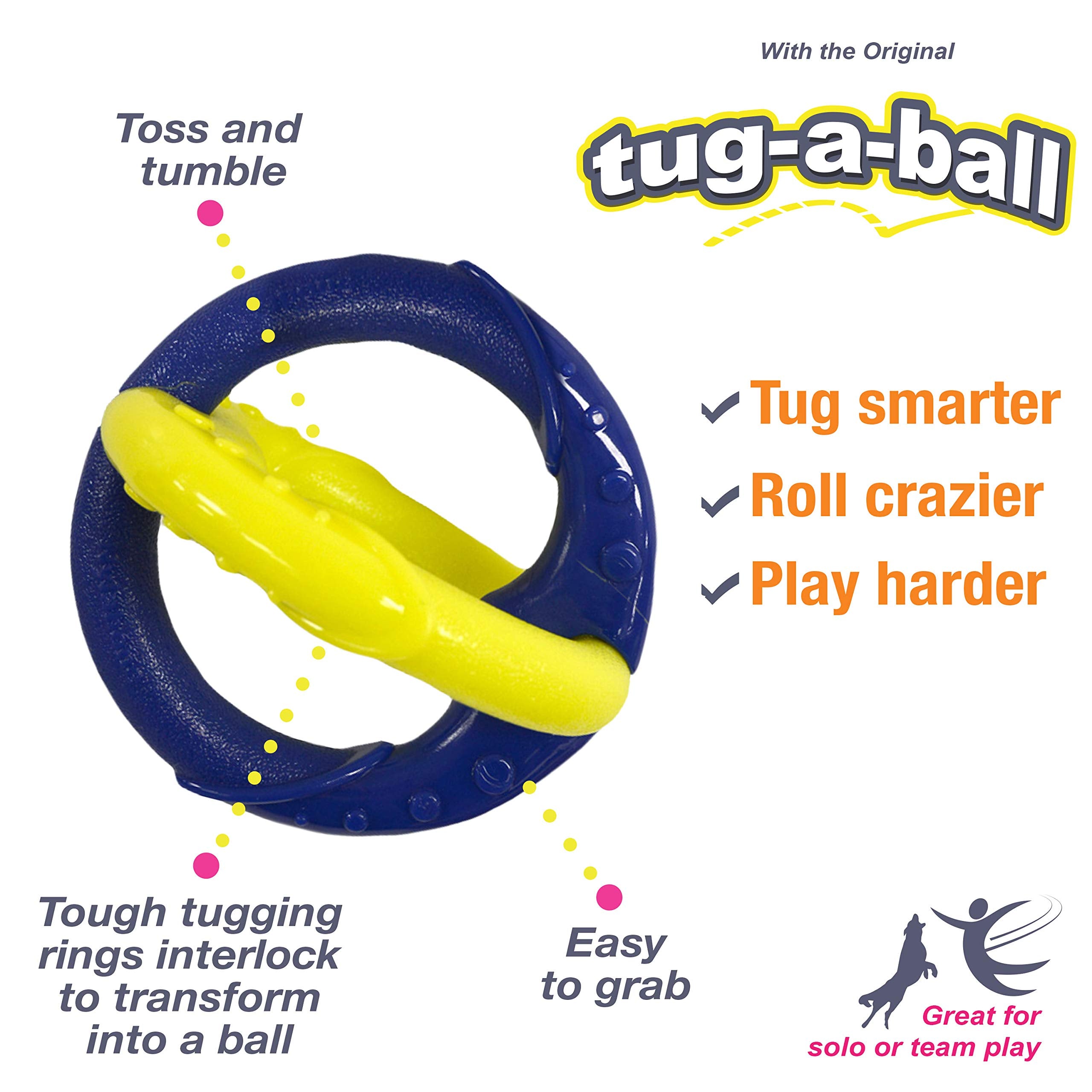 Nylabone Power Play Tug-A-Ball 2-In-1 Ball And Tug Toy, Play Toy For Dogs, Large (1 Count)