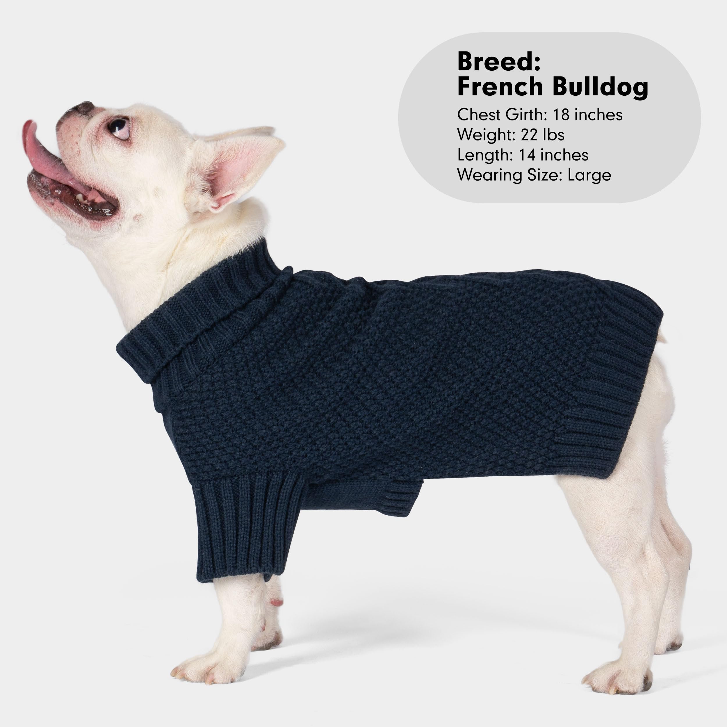 Cyeollo Dog Sweater Turtleneck Knitted Sweaters With Leash Hole Winter Dog Clothes Cozy Sweaters For Small To Medium Dogs