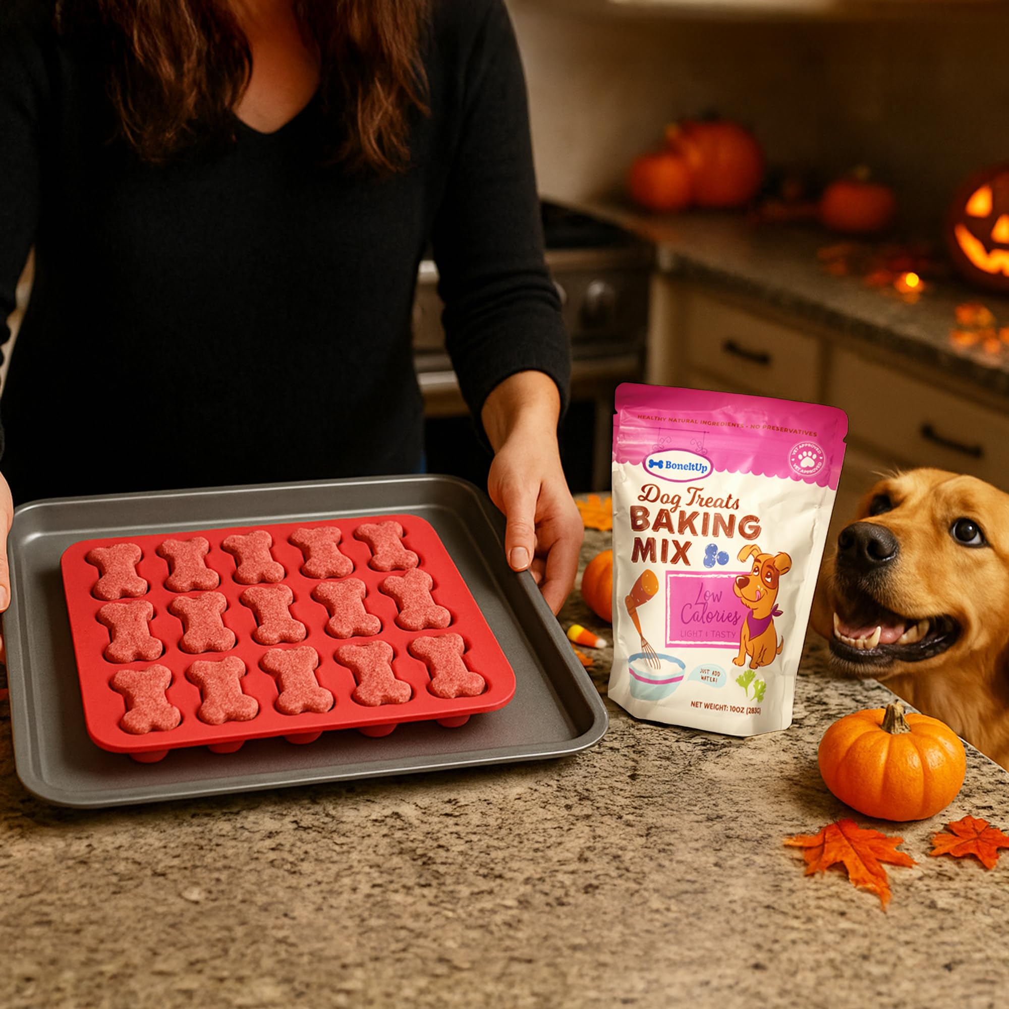 BoneItUp Dog Treats Baking Mix(Low Calories), All-Natural, Vet-Approved, Nutrient-Rich Ingredients, Low CaloriesTreats for Dogs,