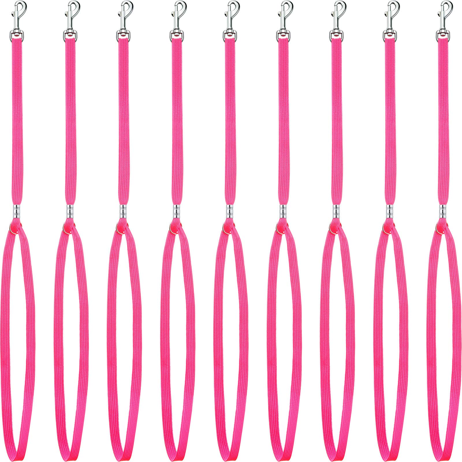 9 Pieces Pet Grooming Loops Nylon Restraint Noose Adjustable Fixed Dog Cat Safety Rope For Pet Grooming Table Bathtub (Pink)