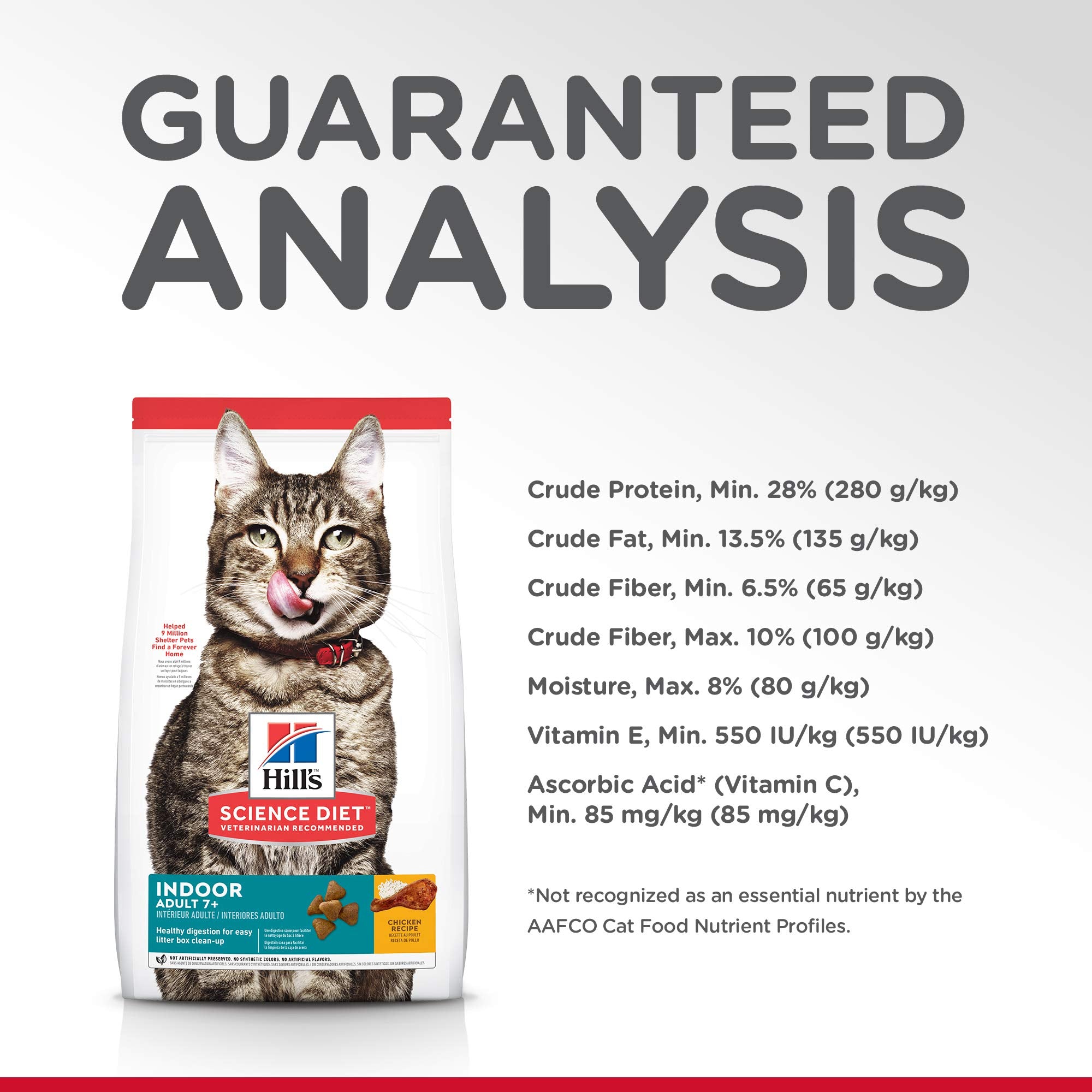 Hills Science Diet Indoor, Senior Adult 7+, Easy Litter Box Cleanup, Dry Cat Food, Chicken Recipe, 3.5 lb Bag